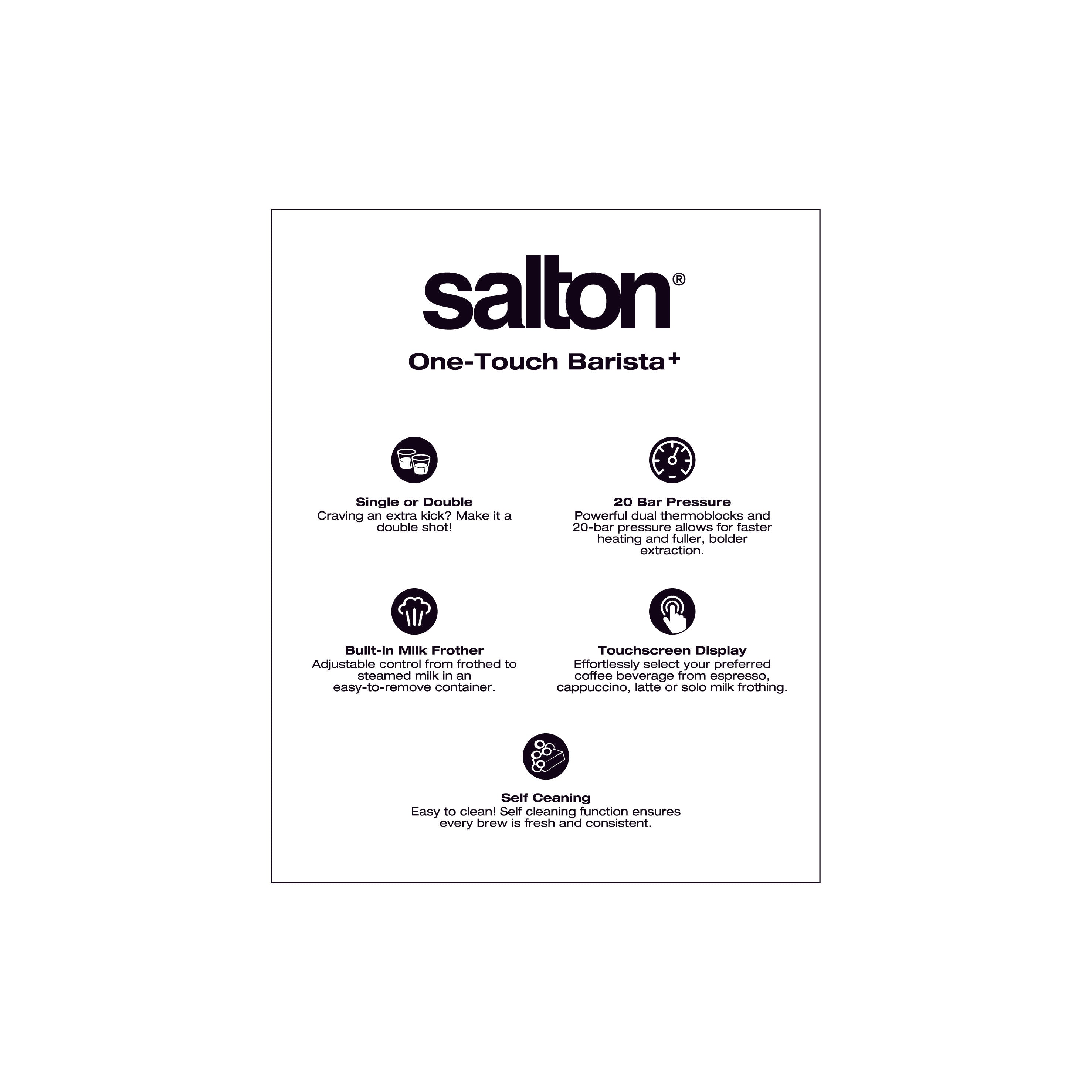 Salton Stainless Steel 3-In-1 Digital Espresso, Capuccino & Latte Machine-Coffee Makers & Espresso Machines-DECOROLALA
