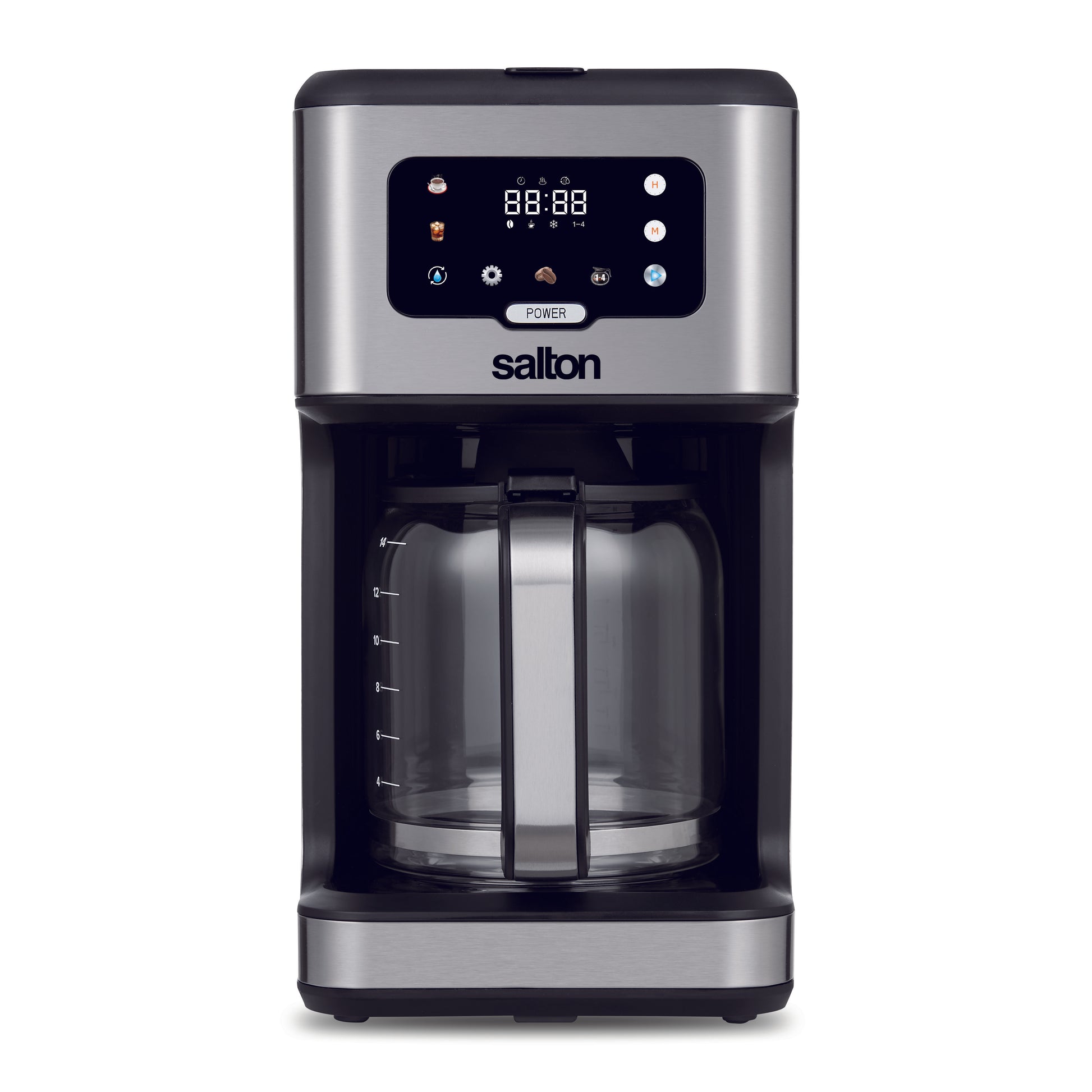 Salton Stainless Steel Digital Coffee Maker - 14 Cup-Coffee Makers & Espresso Machines-DECOROLALA