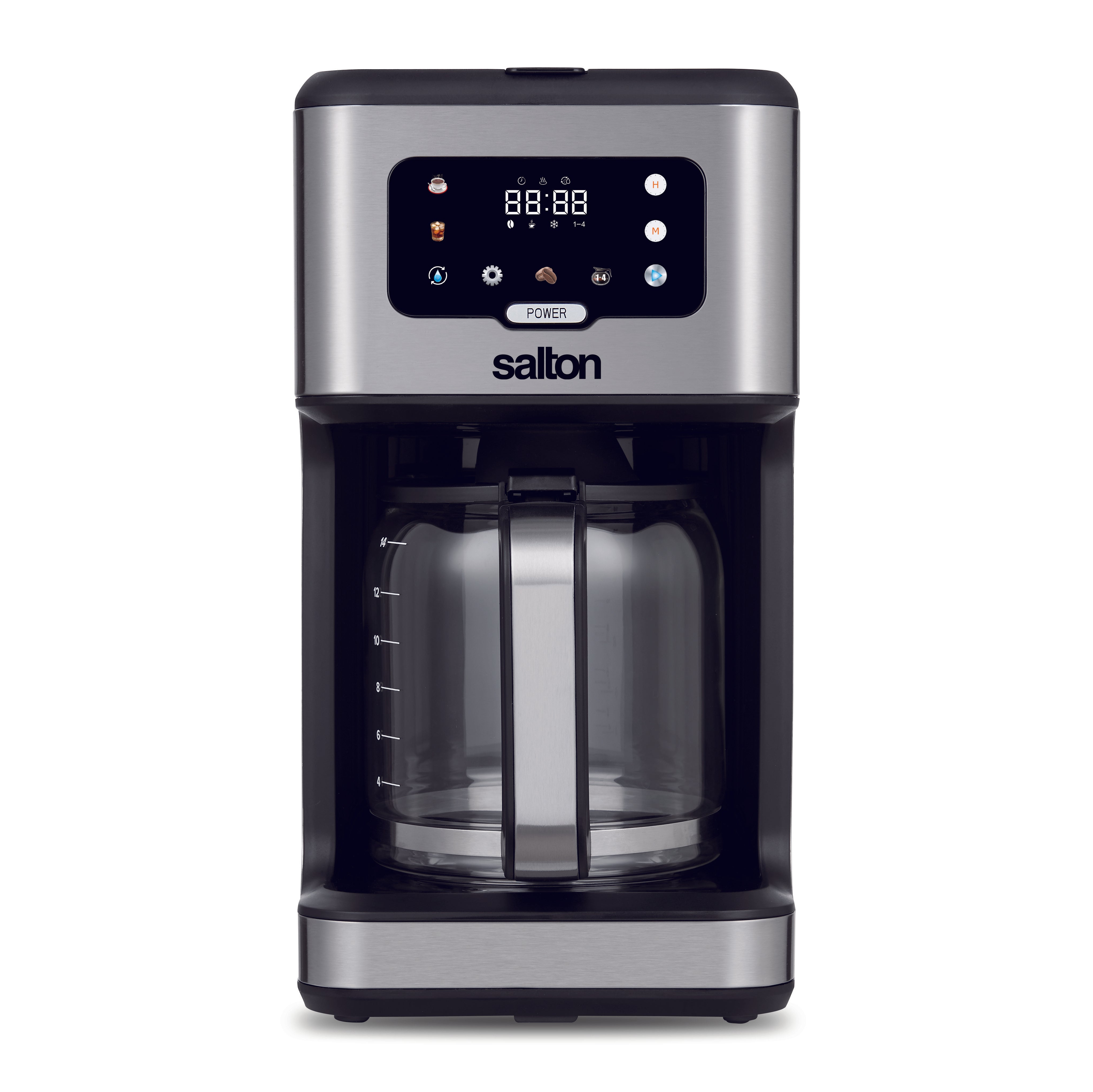 Salton Stainless Steel Digital Coffee Maker - 14 Cup-Coffee Makers & Espresso Machines-DECOROLALA