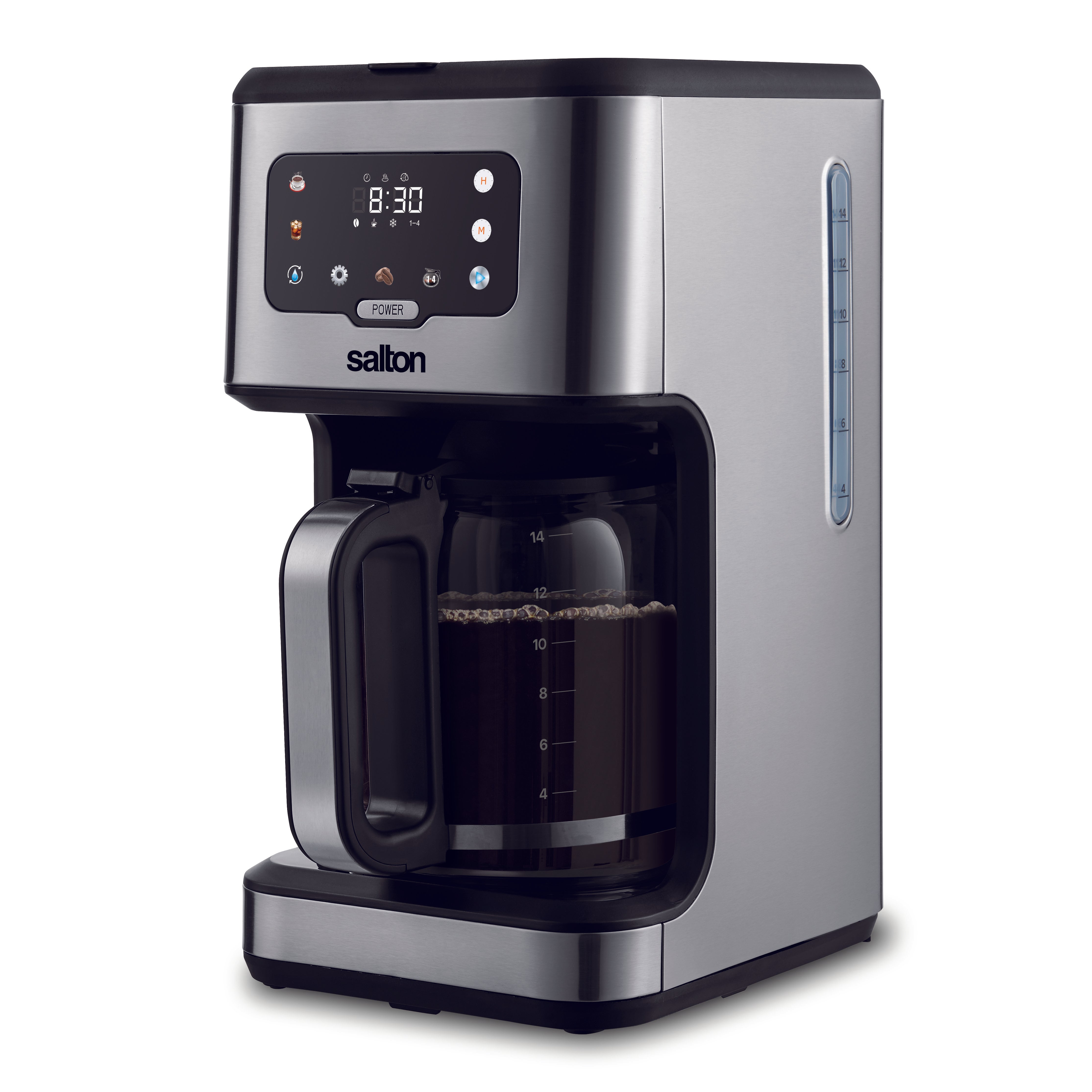 Salton Stainless Steel Digital Coffee Maker - 14 Cup-Coffee Makers & Espresso Machines-DECOROLALA