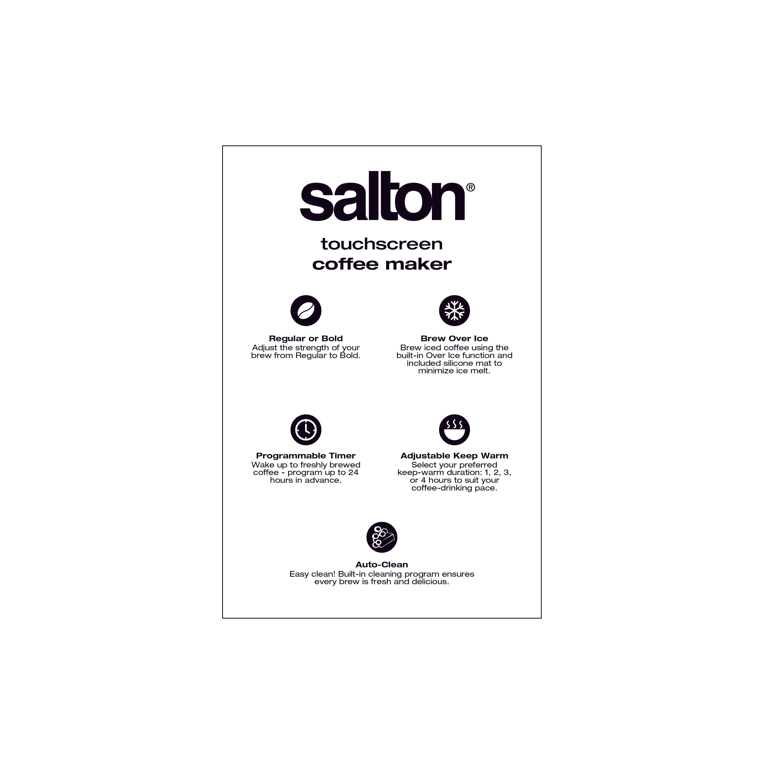 Salton Stainless Steel Digital Coffee Maker - 14 Cup-Coffee Makers & Espresso Machines-DECOROLALA
