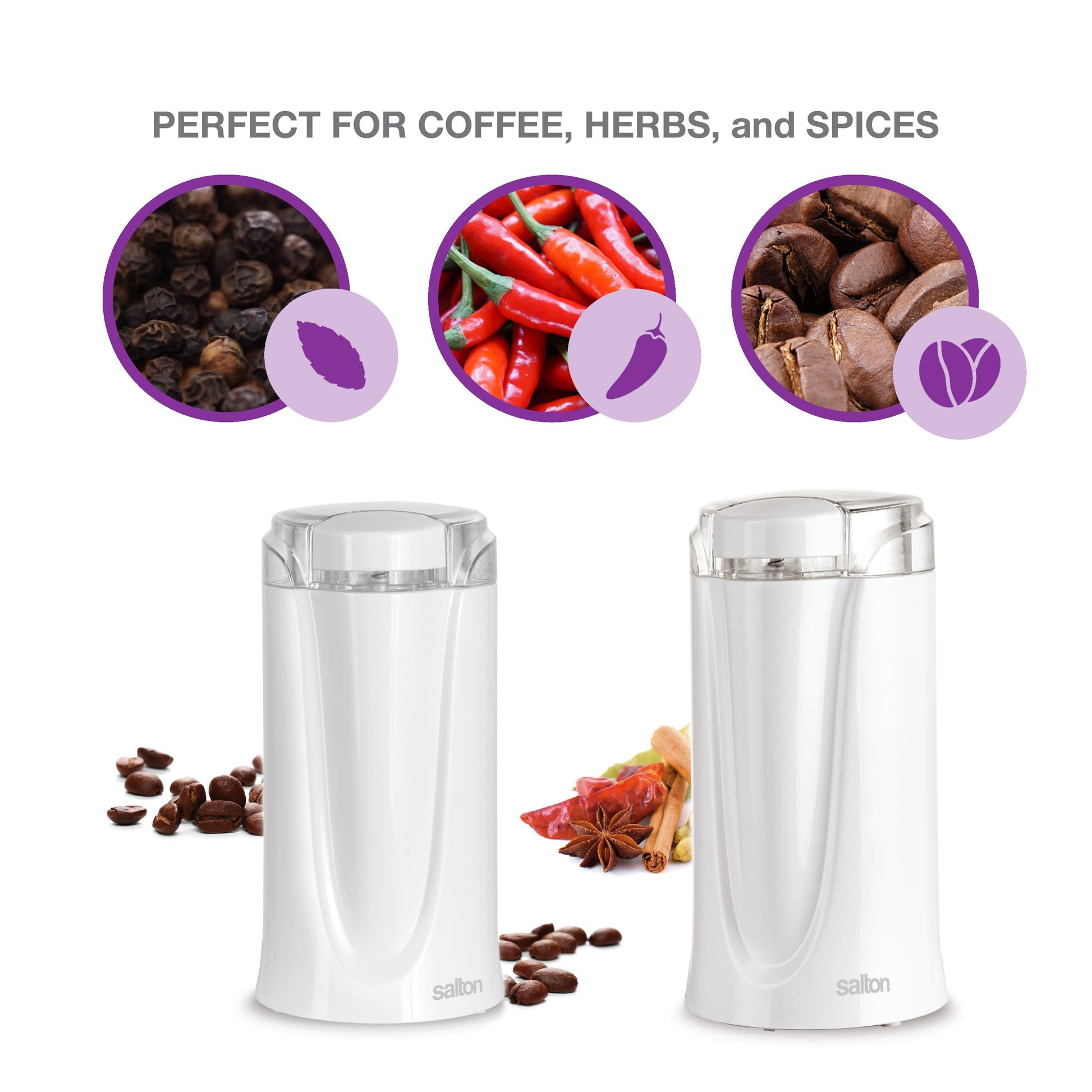 Salton Coffee, Spice & Herb Electric Grinder-Marine Speakers-DECOROLALA