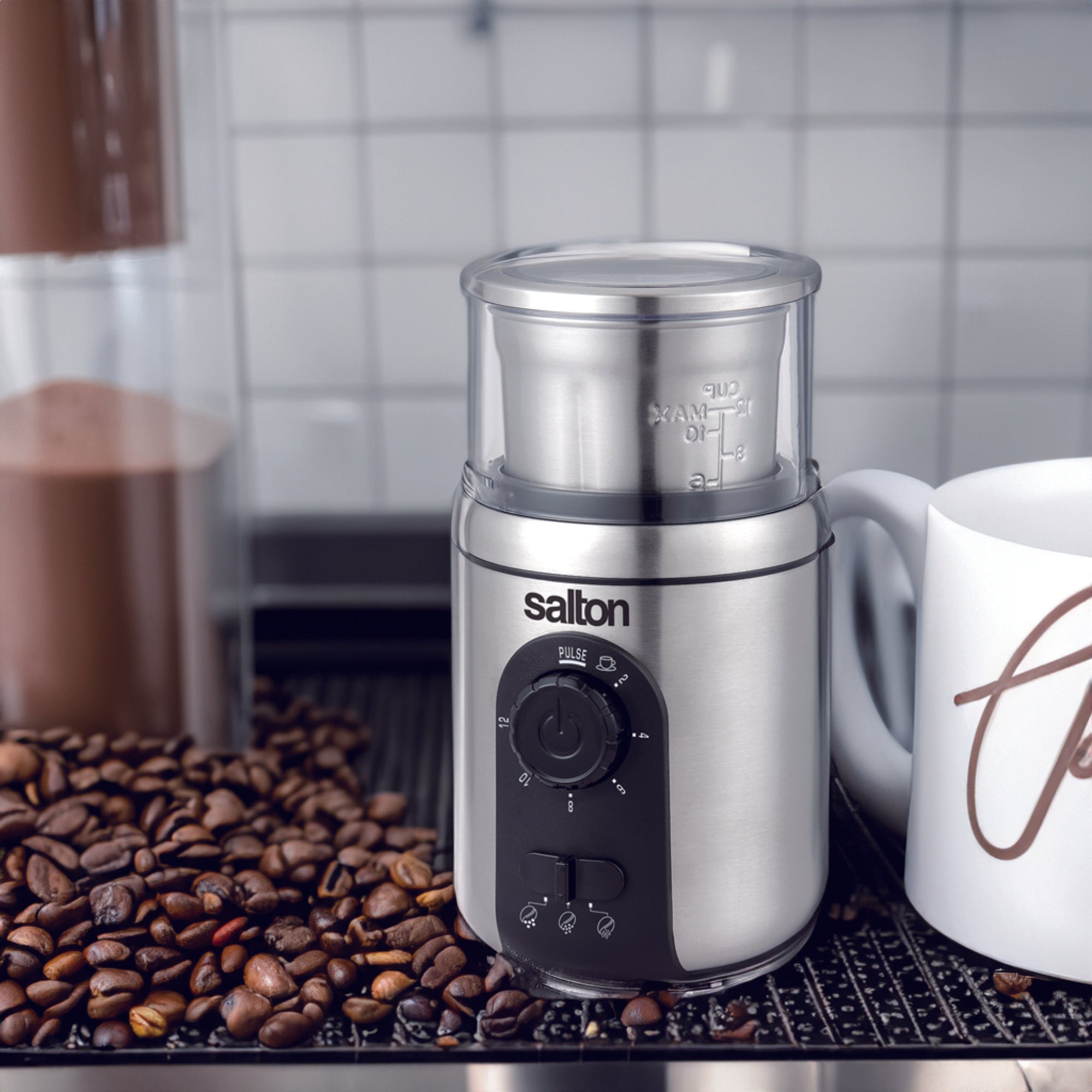 Salton Stainless Steel Smart Coffee Grinder-Food Grinders & Mills-DECOROLALA