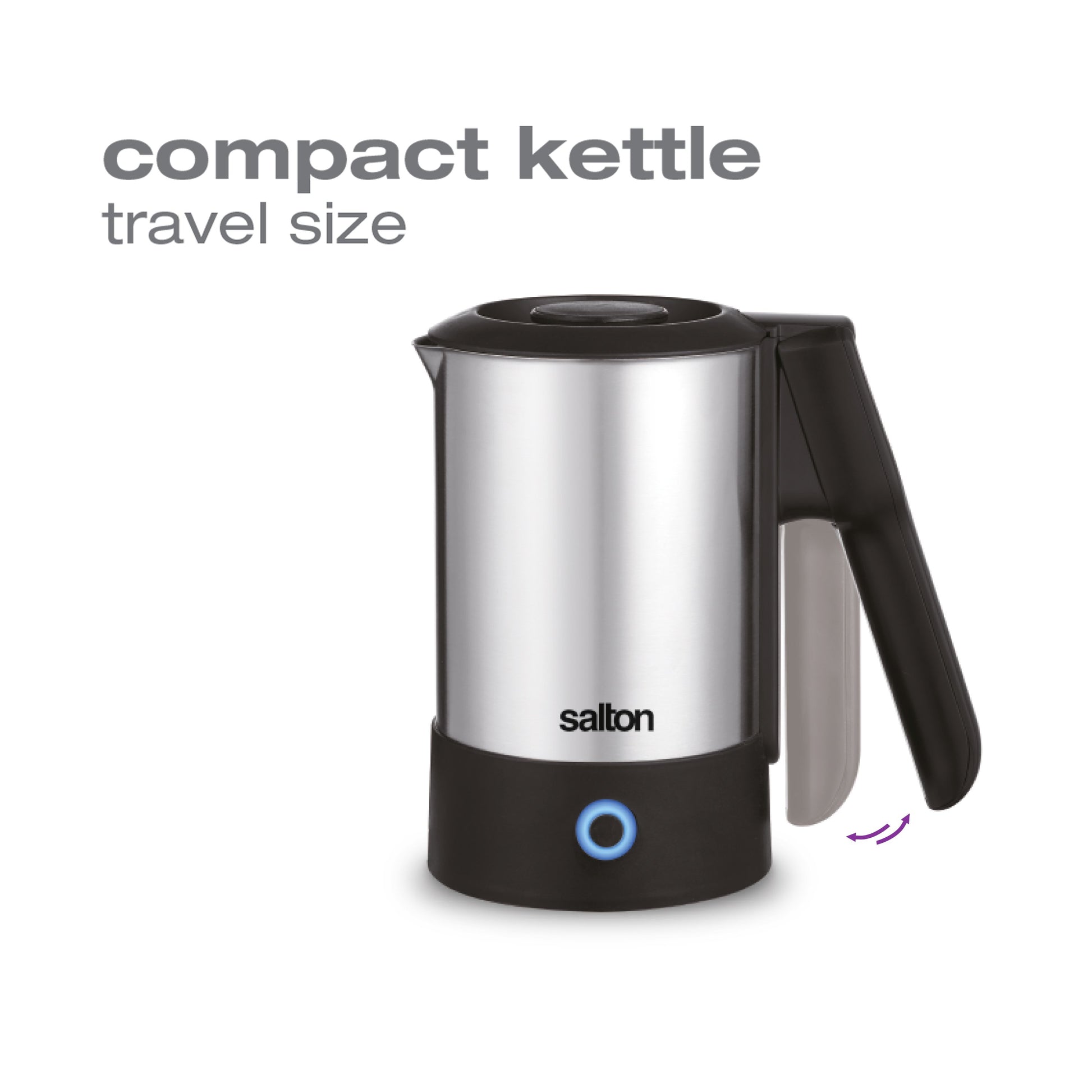 Salton Stainless Steel Travel Kettle - 600 Ml-Electric Kettles-DECOROLALA