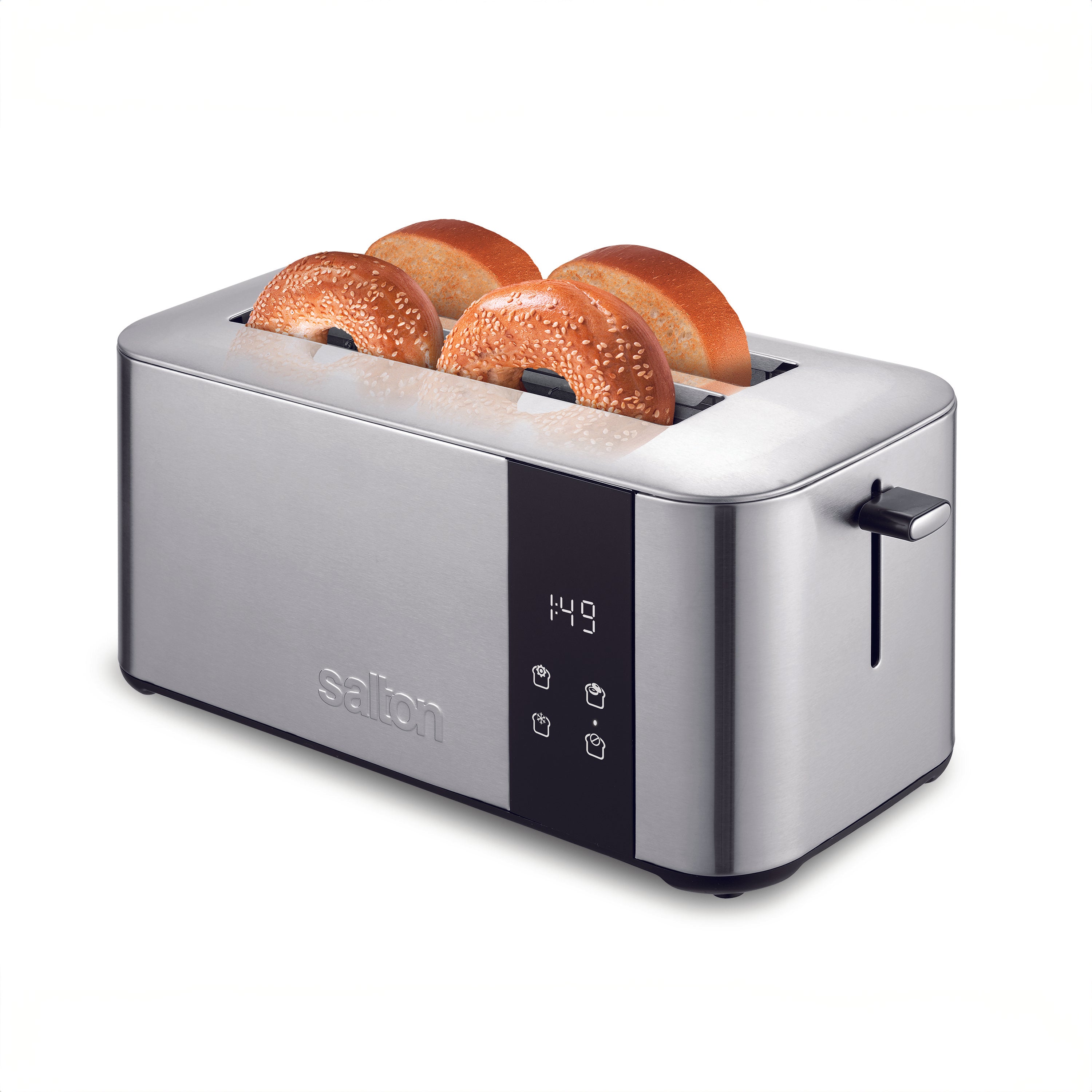 Salton Stainless Steel Digital Countdown Toaster – 4 Slice Long Slot-Toasters-DECOROLALA