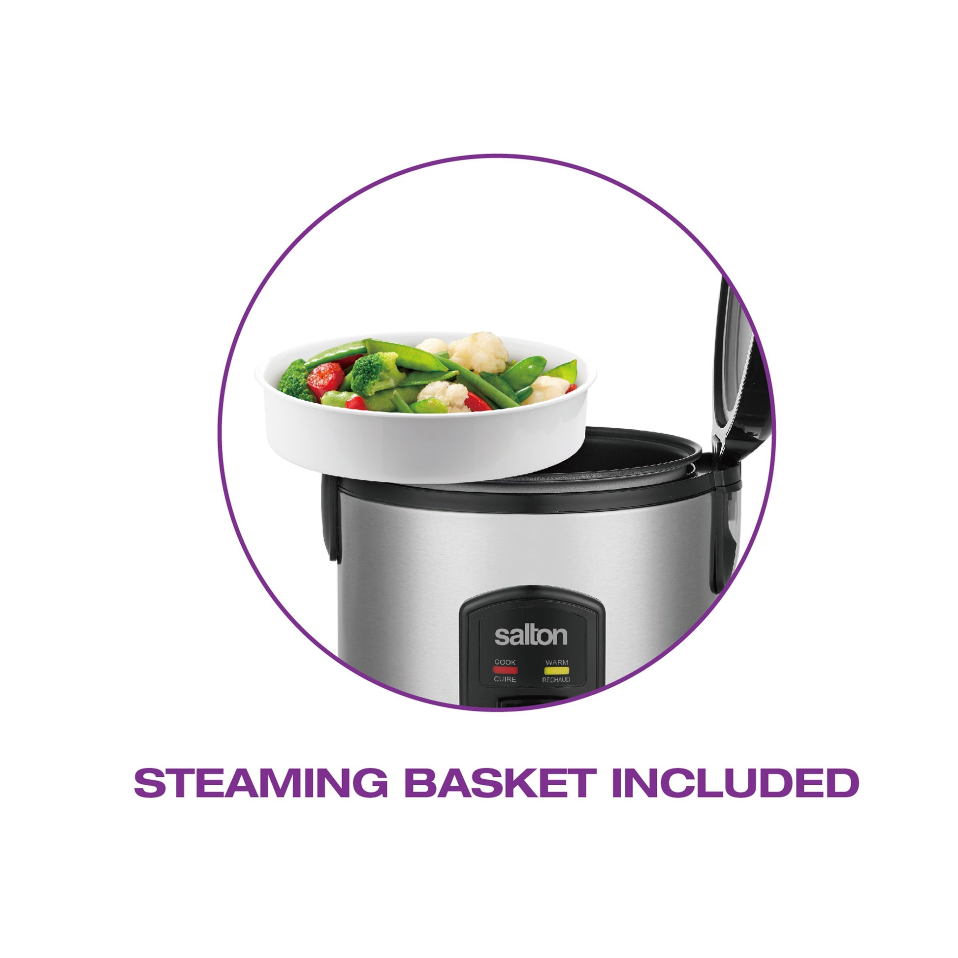 Salton Automatic Rice Cooker & Steamer - 8 Cup-Rice Cookers-DECOROLALA