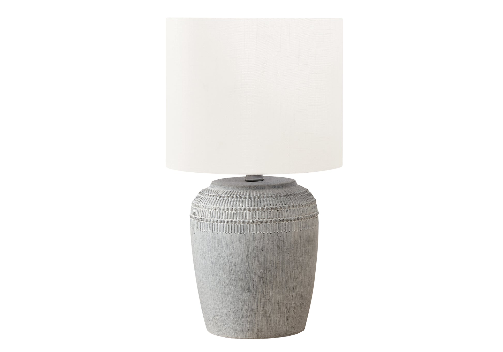 17"H Beige Ceramic Table Lamp with Ivory Shade-Lighting-DECOROLALA