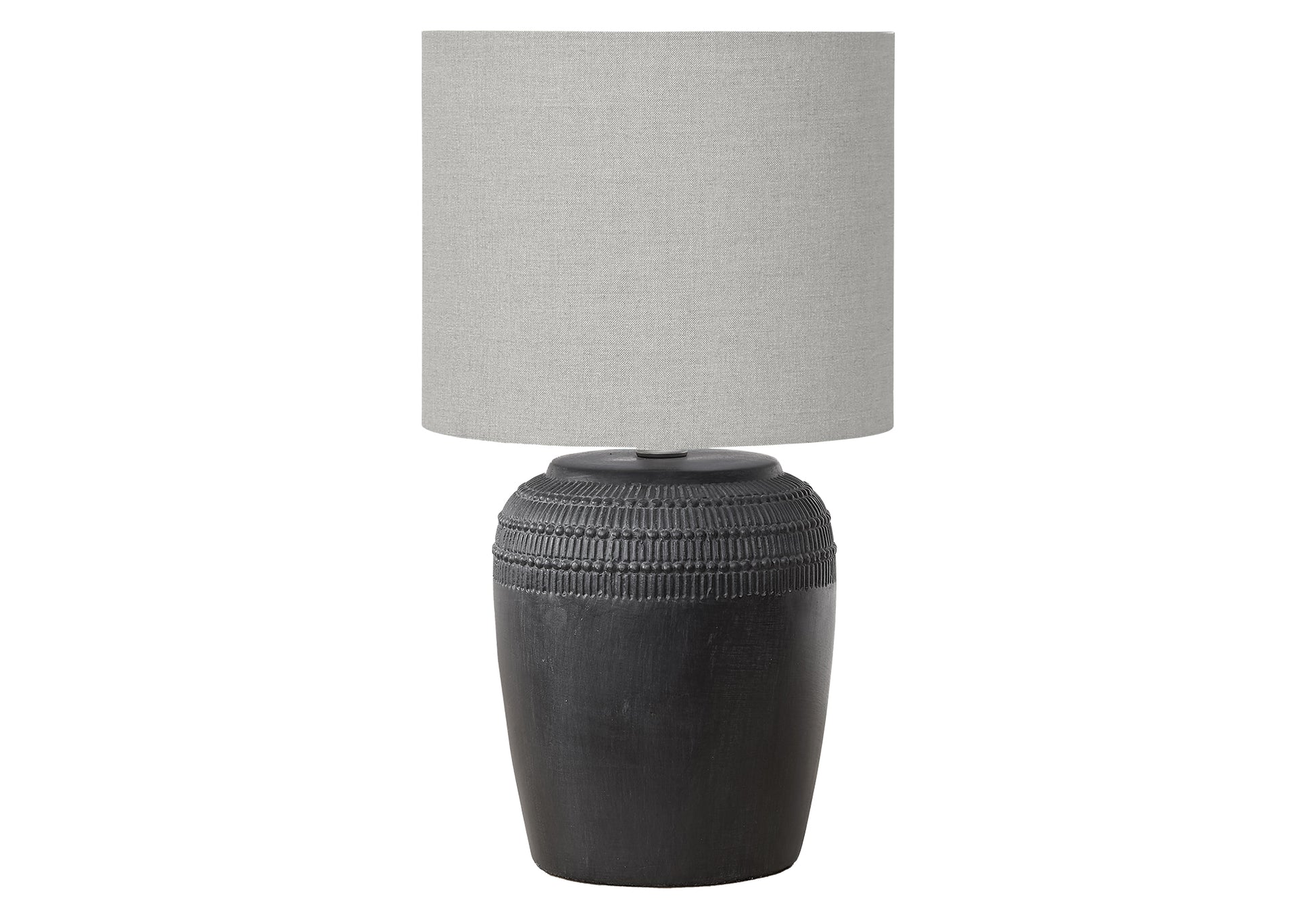 17"H Beige Ceramic Table Lamp with Ivory Shade-Lighting-DECOROLALA