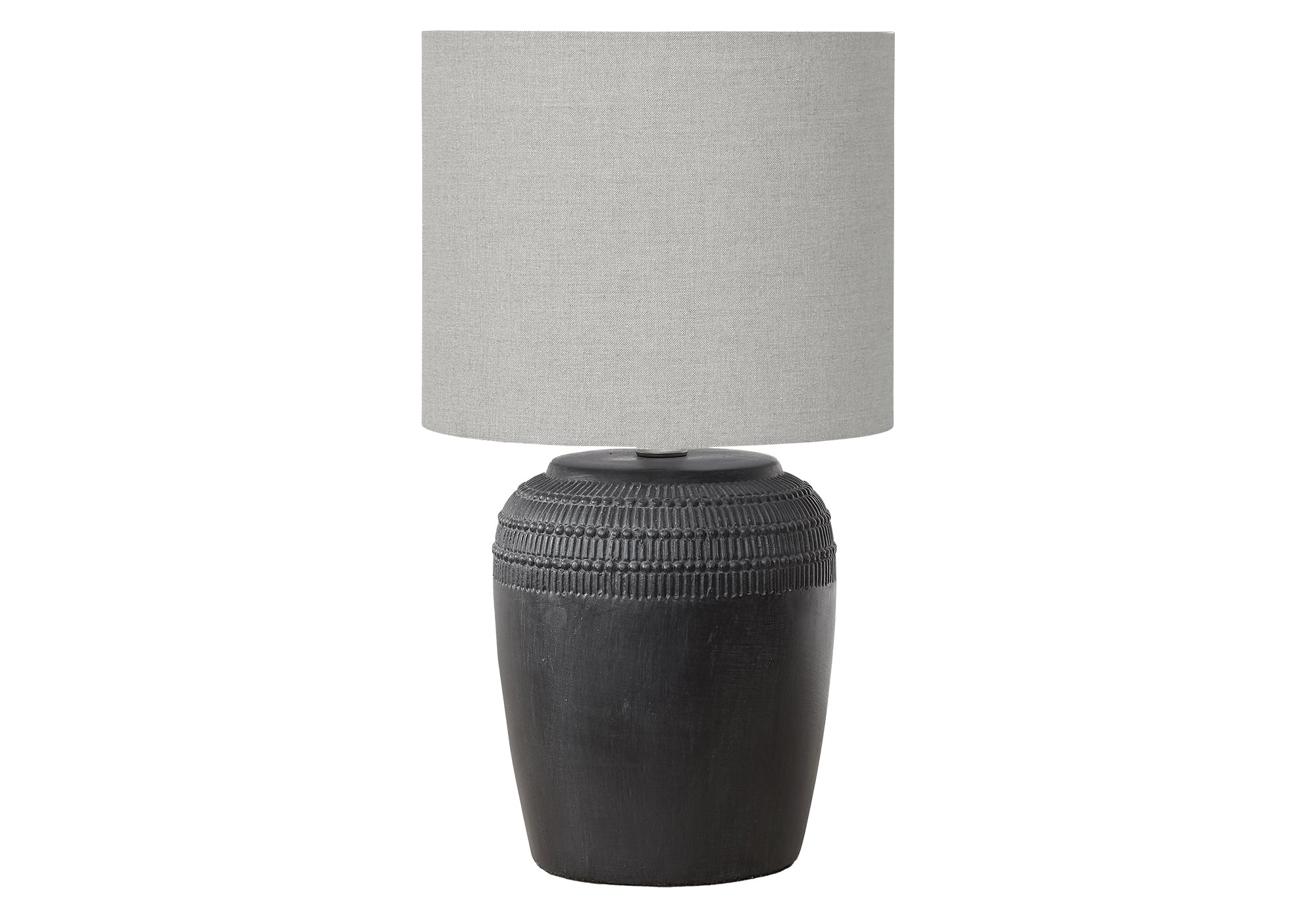 17"H Beige Ceramic Table Lamp with Ivory Shade-Lighting-DECOROLALA