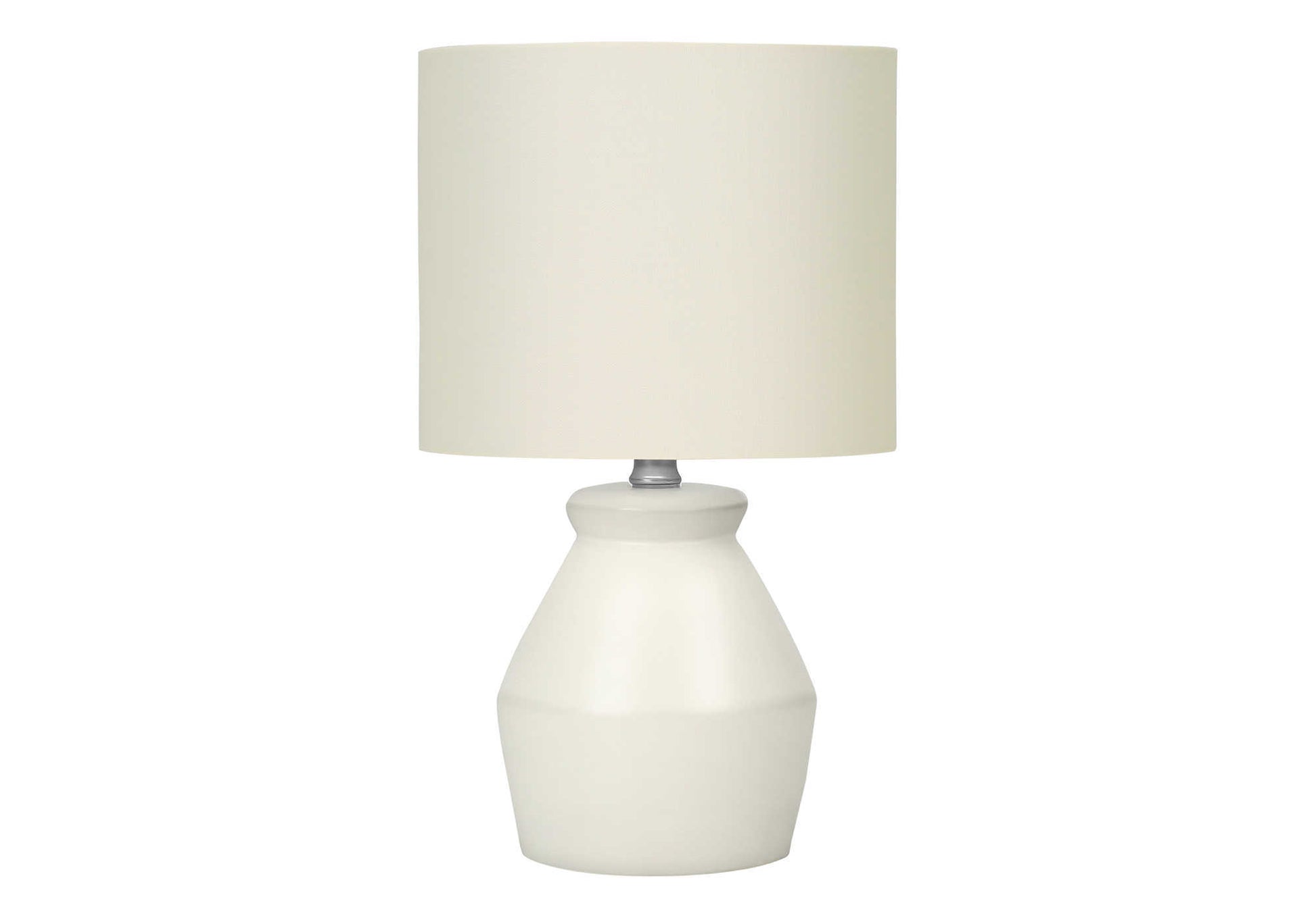 17"H Cream Ceramic Table Lamp with Ivory Shade-Lighting-DECOROLALA