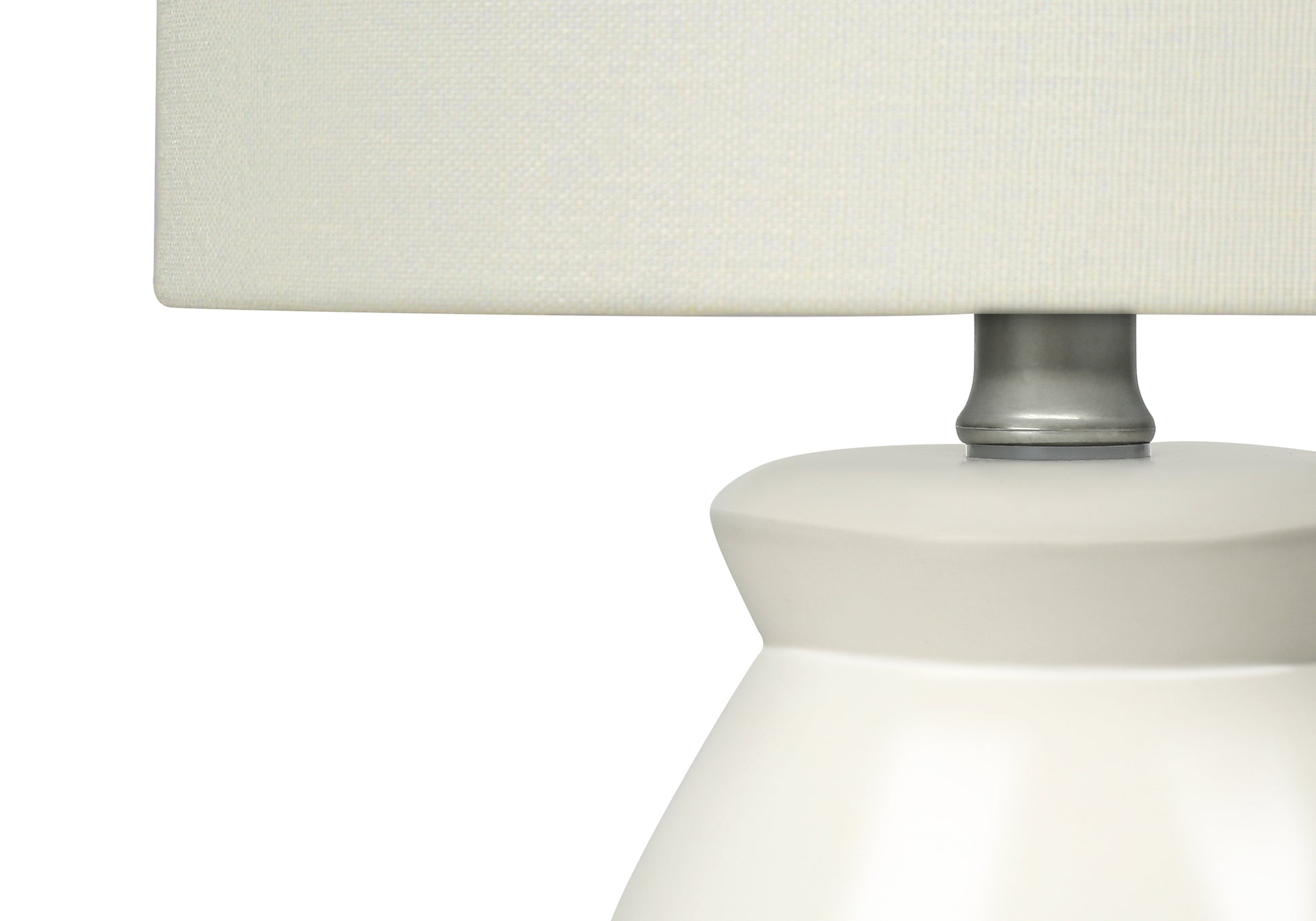 17"H Cream Ceramic Table Lamp with Ivory Shade-Lighting-DECOROLALA