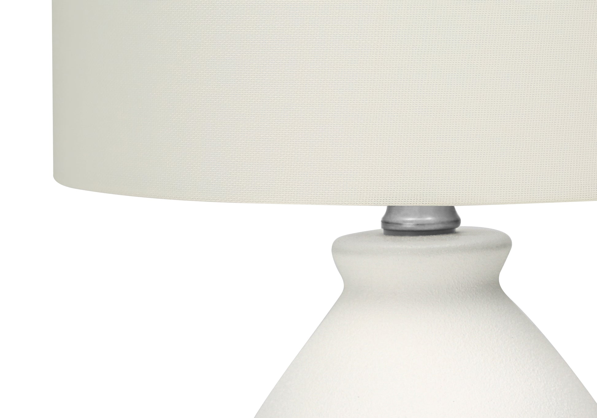 17"H Cream Ceramic Table Lamp with Ivory Shade-Lighting-DECOROLALA