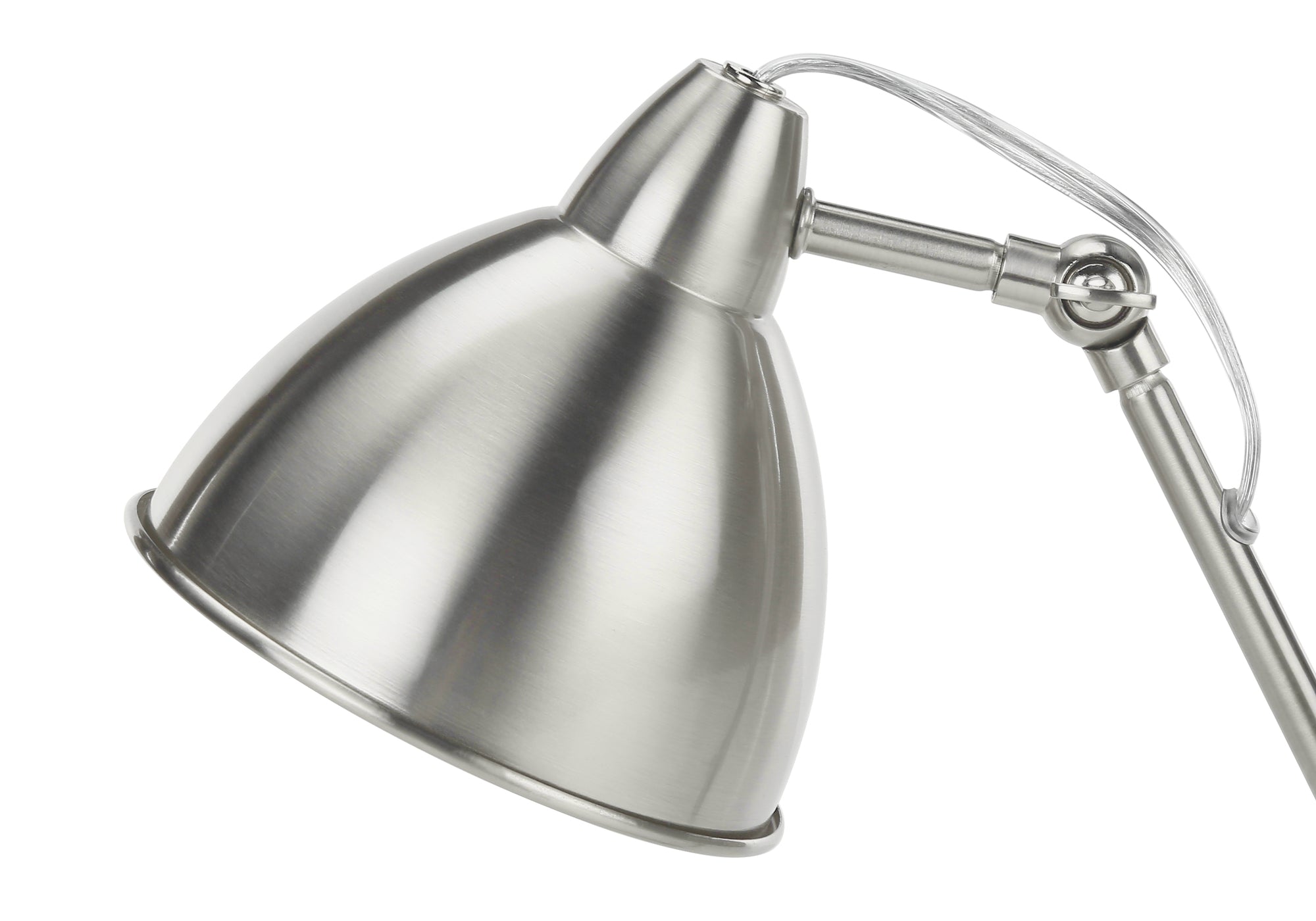 17"H Industrial Task Lamp with USB Port, Nickel Metal-Lighting-DECOROLALA