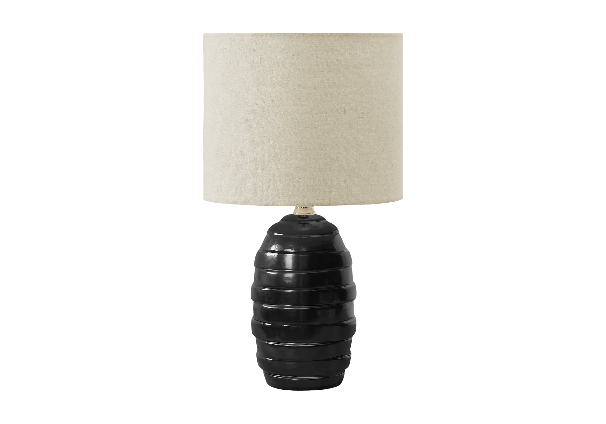 17"H Ivory Ceramic Table Lamp with Beige Shade-Lighting-DECOROLALA