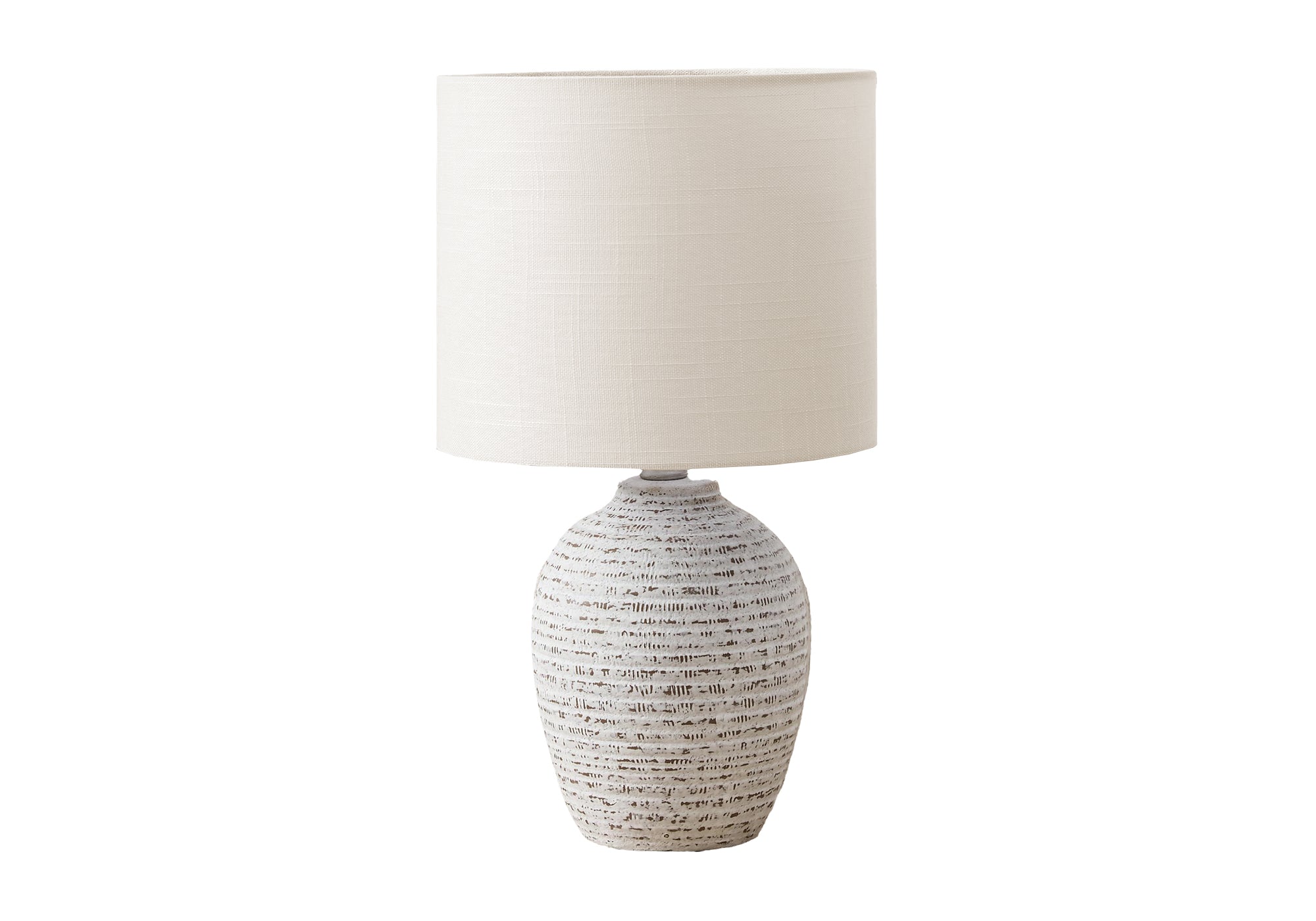 17"H Ivory Ceramic Table Lamp with Fabric Shade-Lighting-DECOROLALA