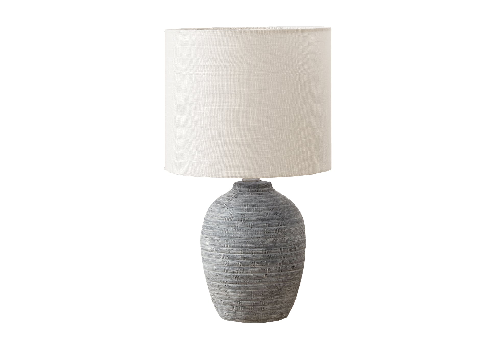 17"H Ivory Ceramic Table Lamp with Fabric Shade-Lighting-DECOROLALA