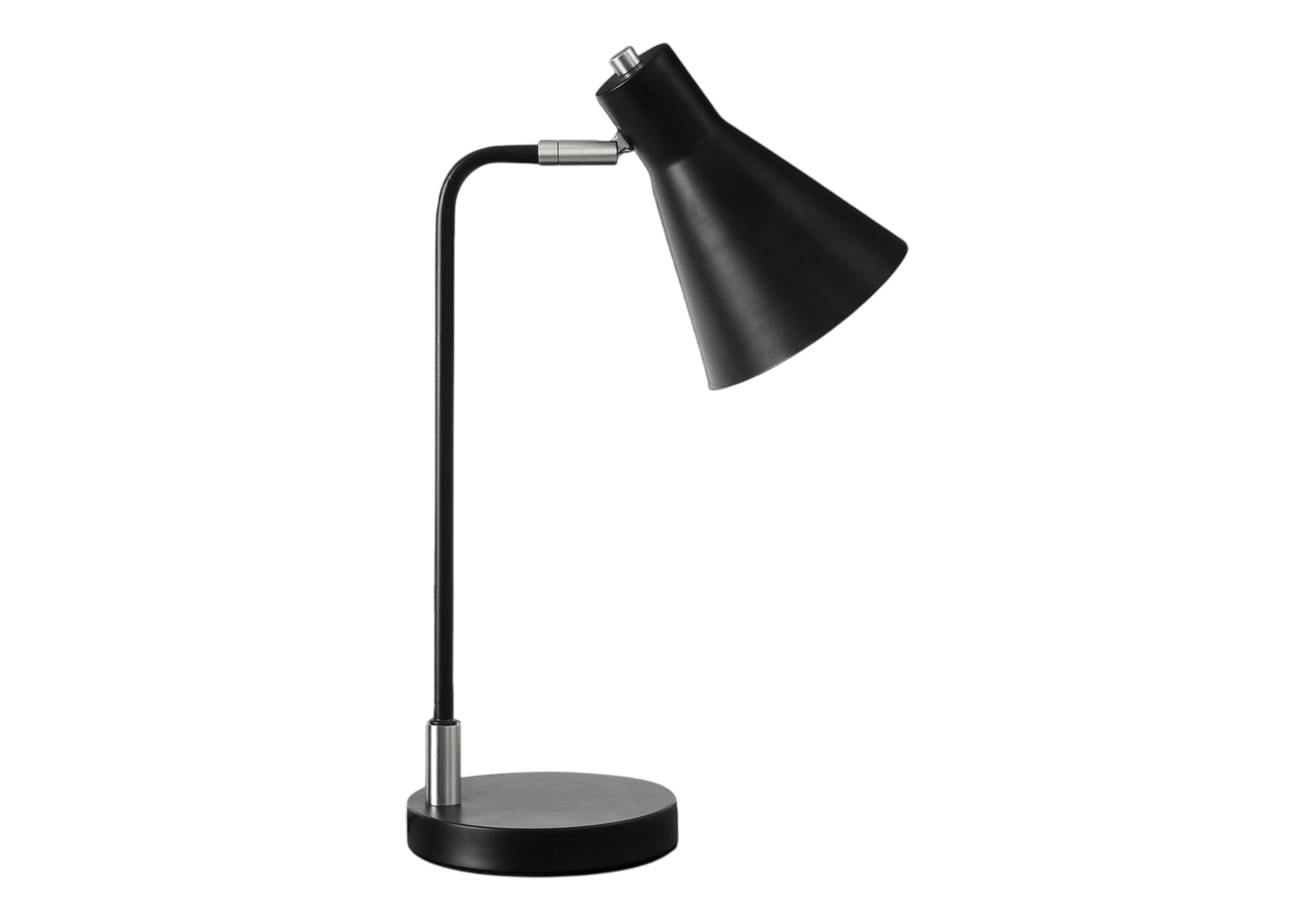 17"H Table Lamp Black Metal with Silver Accents-Lighting-DECOROLALA