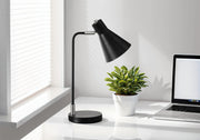 17"H Table Lamp Black Metal with Silver Accents-Lighting-DECOROLALA