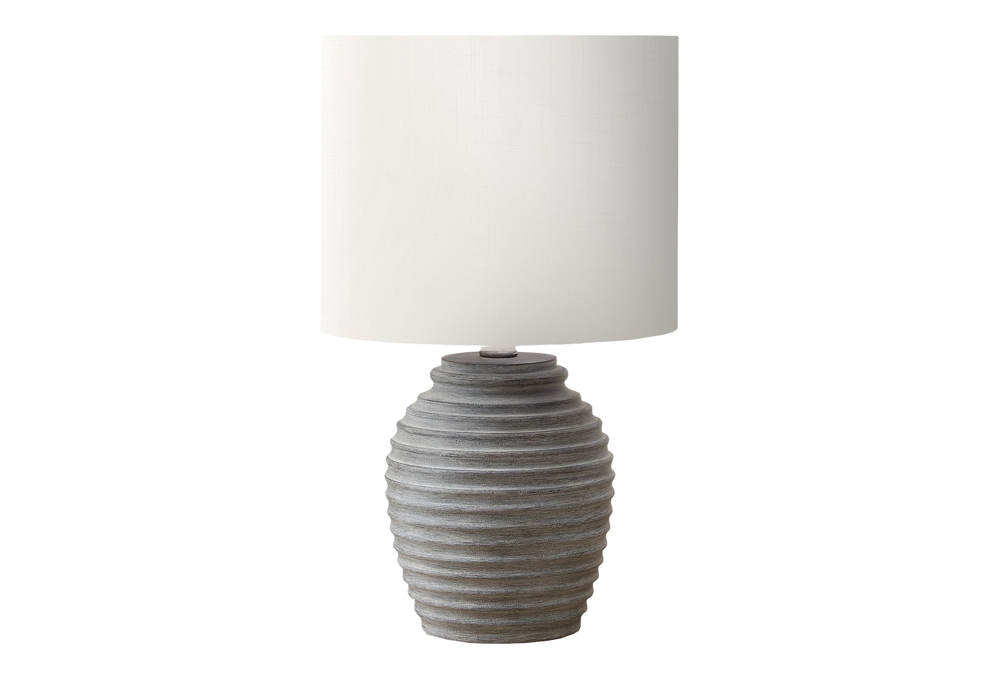 17"H Table Lamp Black Resin Ivory Shade-Lighting-DECOROLALA