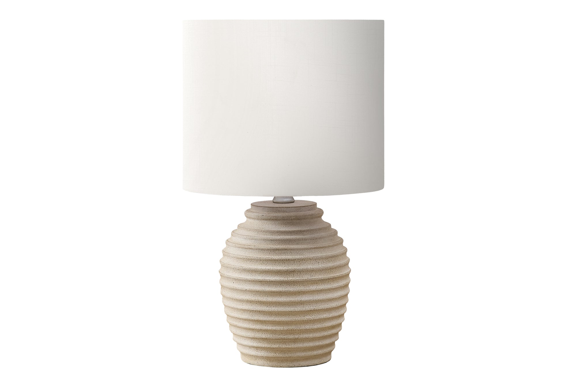 17"H Table Lamp Black Resin Ivory Shade-Lighting-DECOROLALA