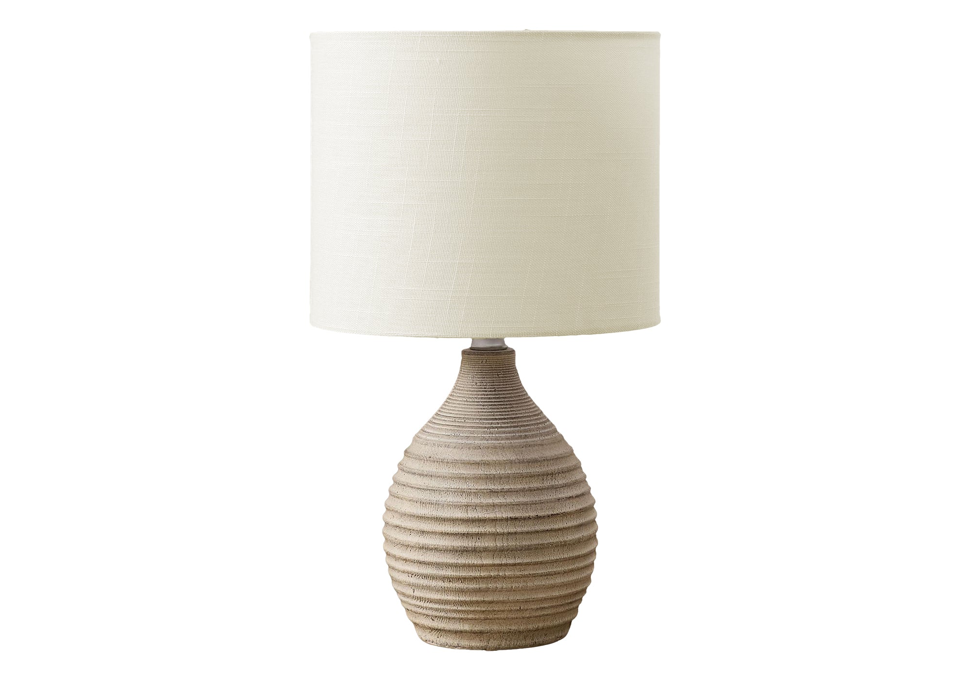 17"H Table Lamp Brown Resin with Ivory Shade-Lighting-DECOROLALA