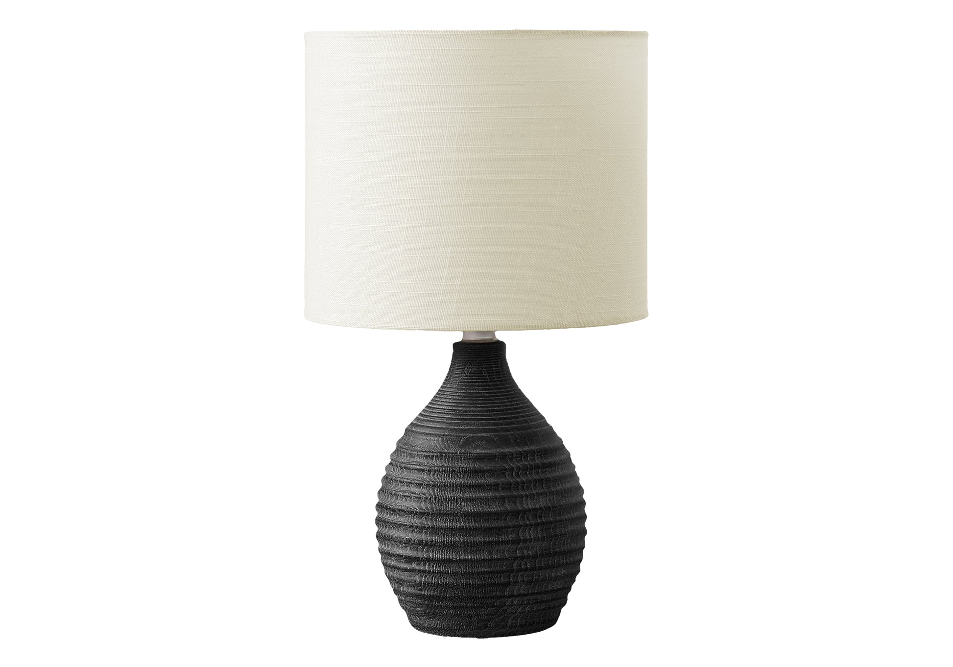 17"H Table Lamp Brown Resin with Ivory Shade-Lighting-DECOROLALA