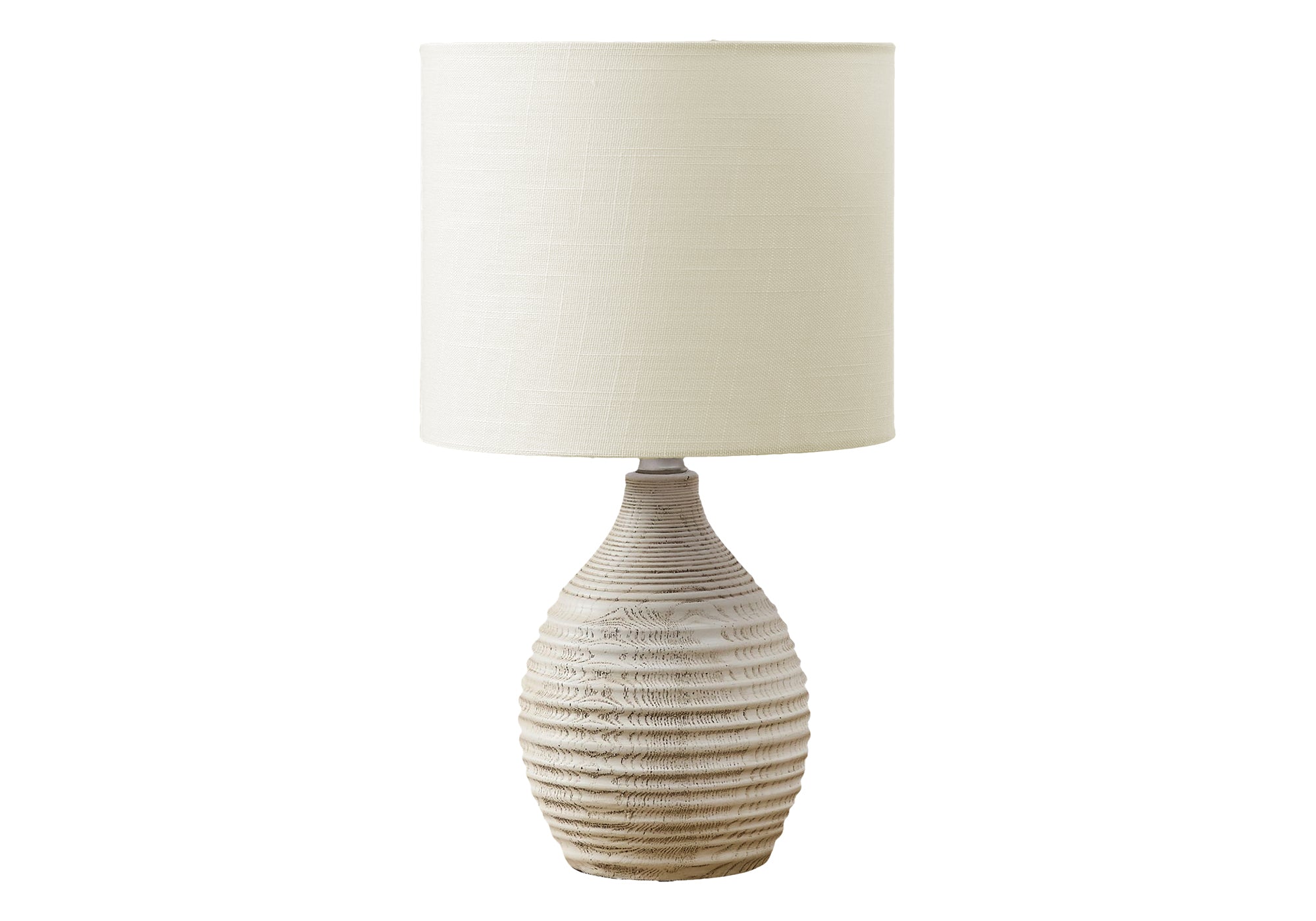 17"H Table Lamp Brown Resin with Ivory Shade-Lighting-DECOROLALA
