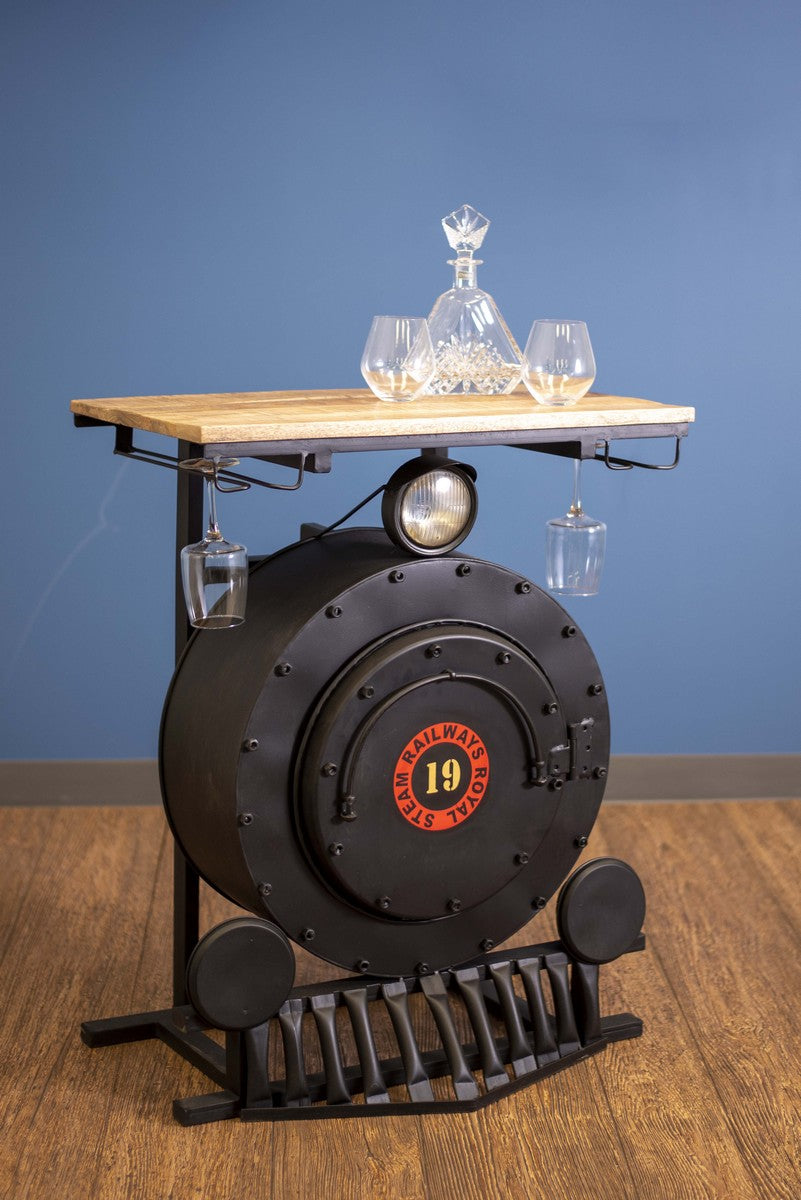 17.5" X 28.5" X 36" Steam Engine Bar Counter-Kitchen Carts-Islands-DECOROLALA