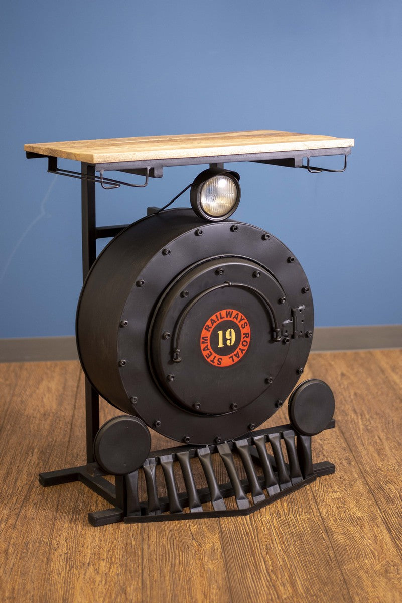 17.5" X 28.5" X 36" Steam Engine Bar Counter-Kitchen Carts-Islands-DECOROLALA