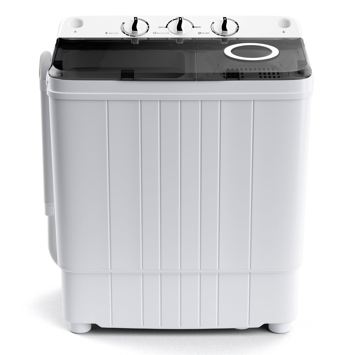 17.6 lbs Portable Washing Machine with Drain Pump-Black-Washing Machines-DECOROLALA