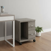 17.75" X 17.75" X 23" Dark Taupe Particle Board Hollow Core 2 Drawers Office Cabinet-Filing Cabinets-DECOROLALA