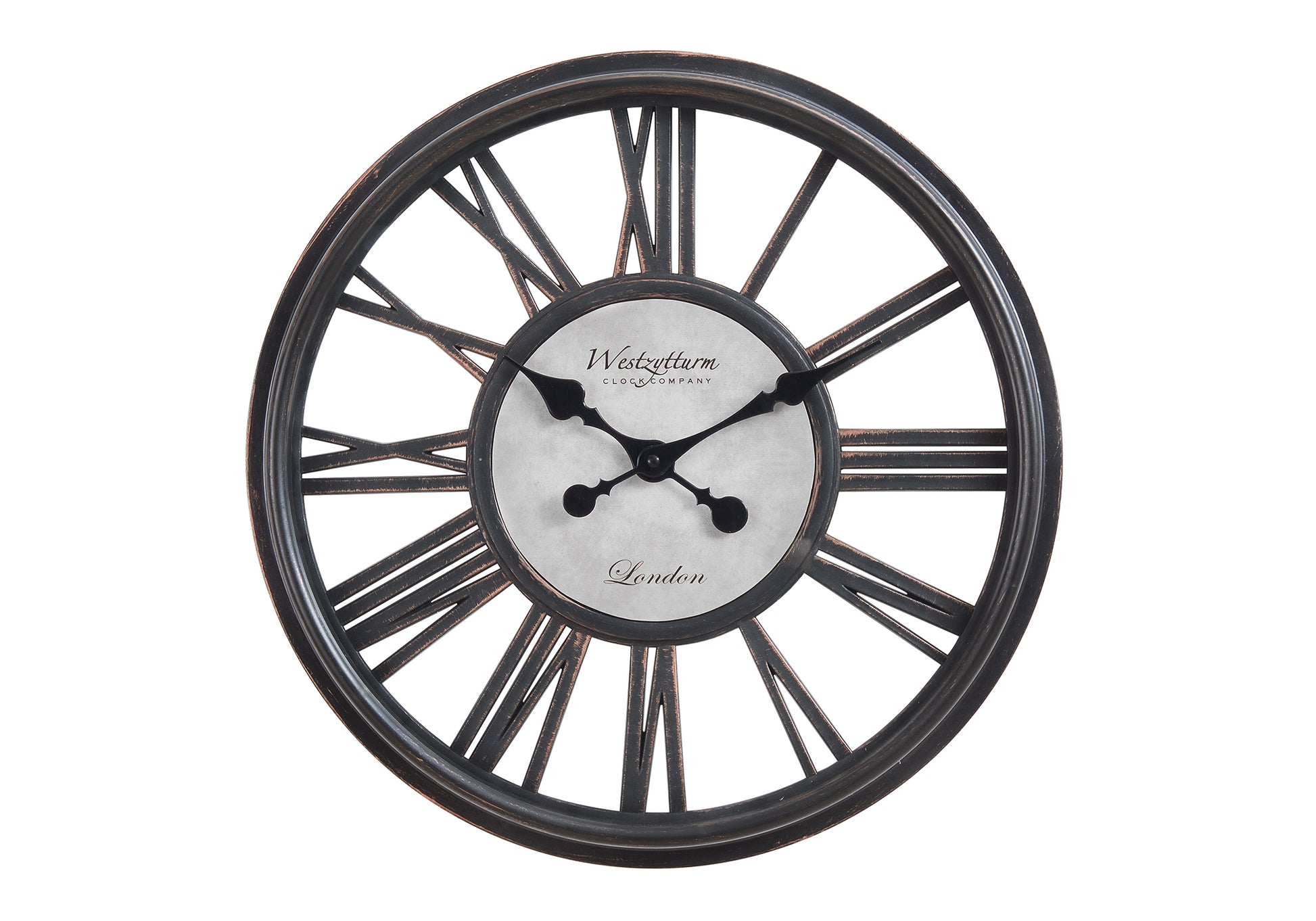 18" Antique Black Round Wall Clock-Clocks-DECOROLALA