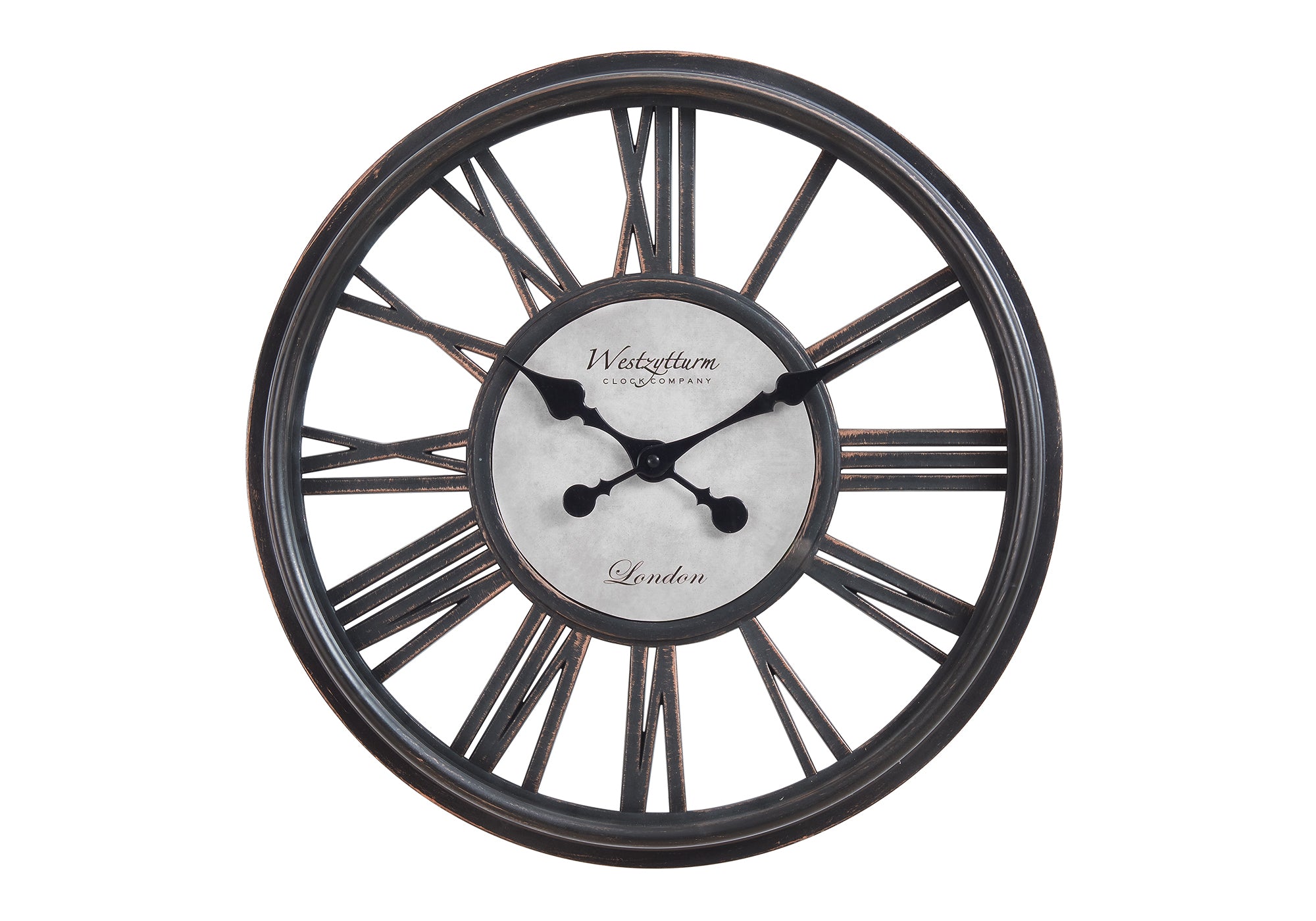 18" Antique Black Round Wall Clock-Clocks-DECOROLALA