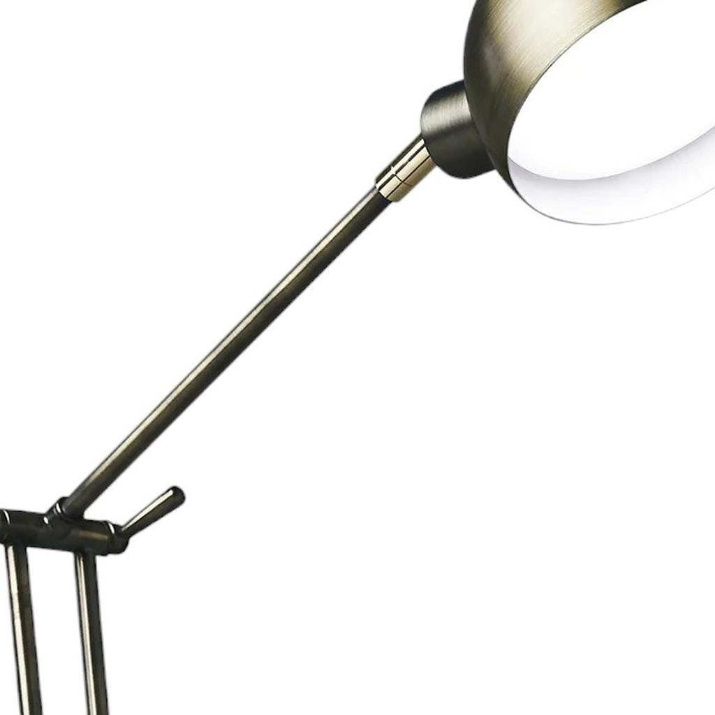 18" Antiqued Bronze Adjustable Swing Arm Desk Lamp USB With Antiqued Bronze Shade-Table Lamps-DECOROLALA