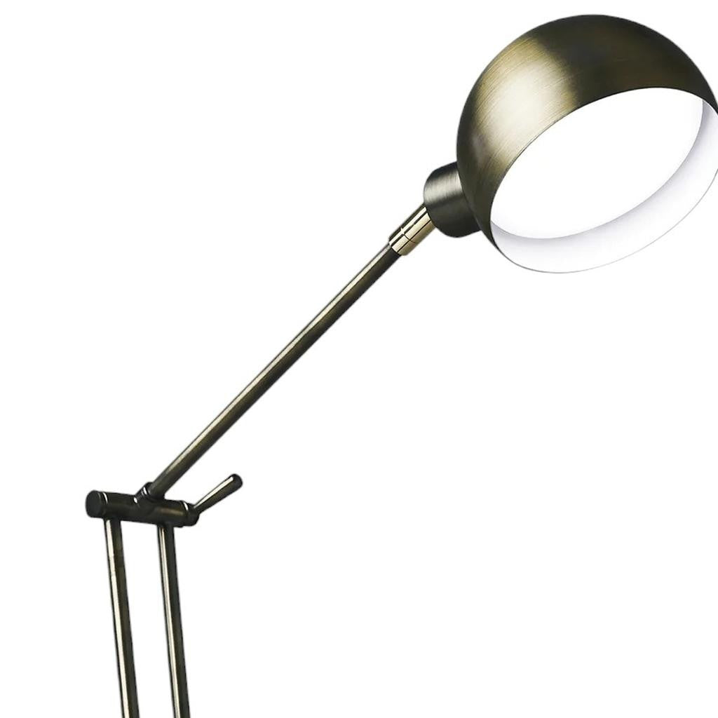 18" Antiqued Bronze Adjustable Swing Arm Desk Lamp USB With Antiqued Bronze Shade-Table Lamps-DECOROLALA