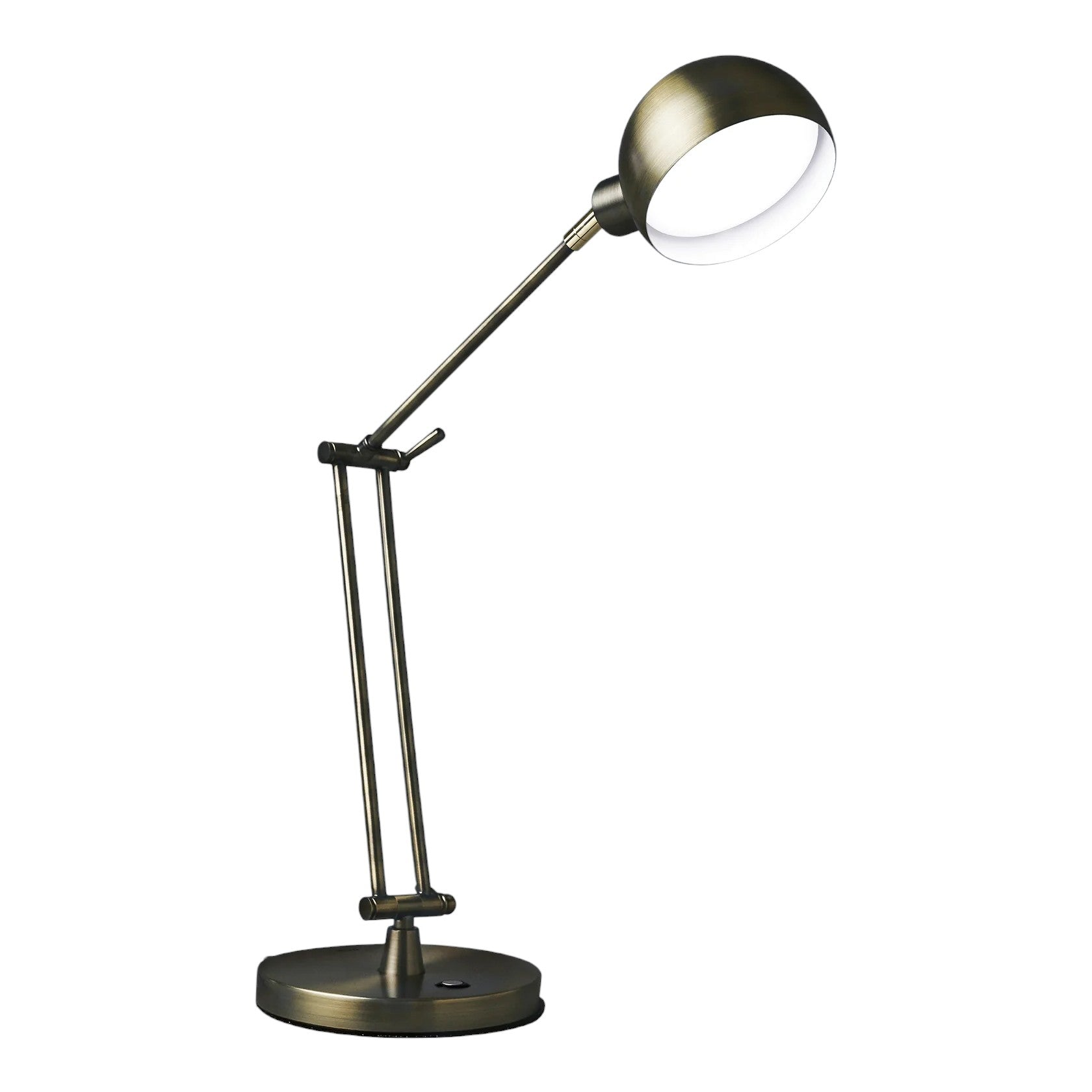 18" Antiqued Bronze Adjustable Swing Arm Desk Lamp USB With Antiqued Bronze Shade-Table Lamps-DECOROLALA