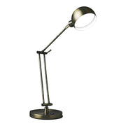 18" Antiqued Bronze Adjustable Swing Arm Desk Lamp USB With Antiqued Bronze Shade-Table Lamps-DECOROLALA