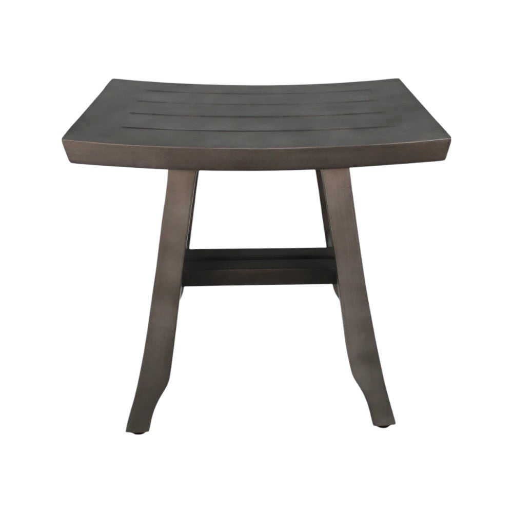 18" Antiqued Gray Teak Rectangular Shower Bench-Shower Benches-DECOROLALA