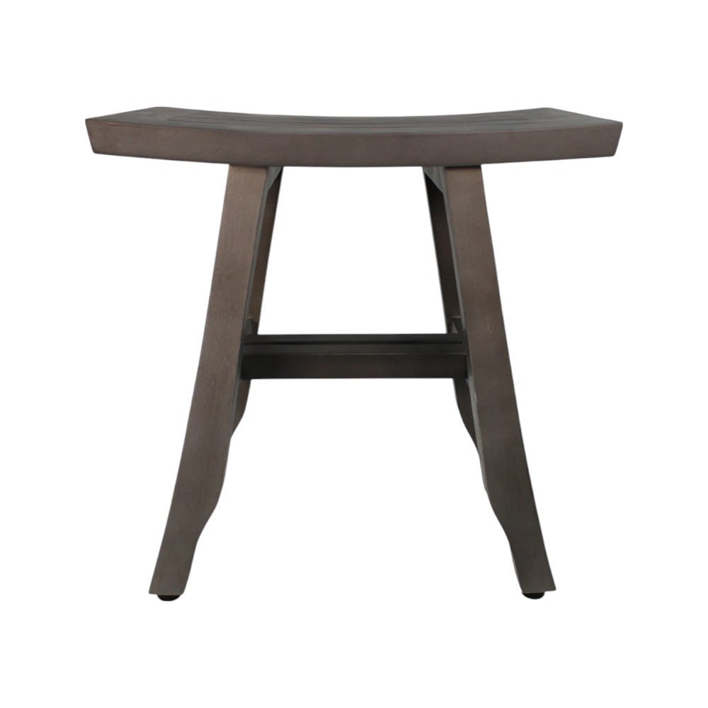 18" Antiqued Gray Teak Rectangular Shower Bench-Shower Benches-DECOROLALA