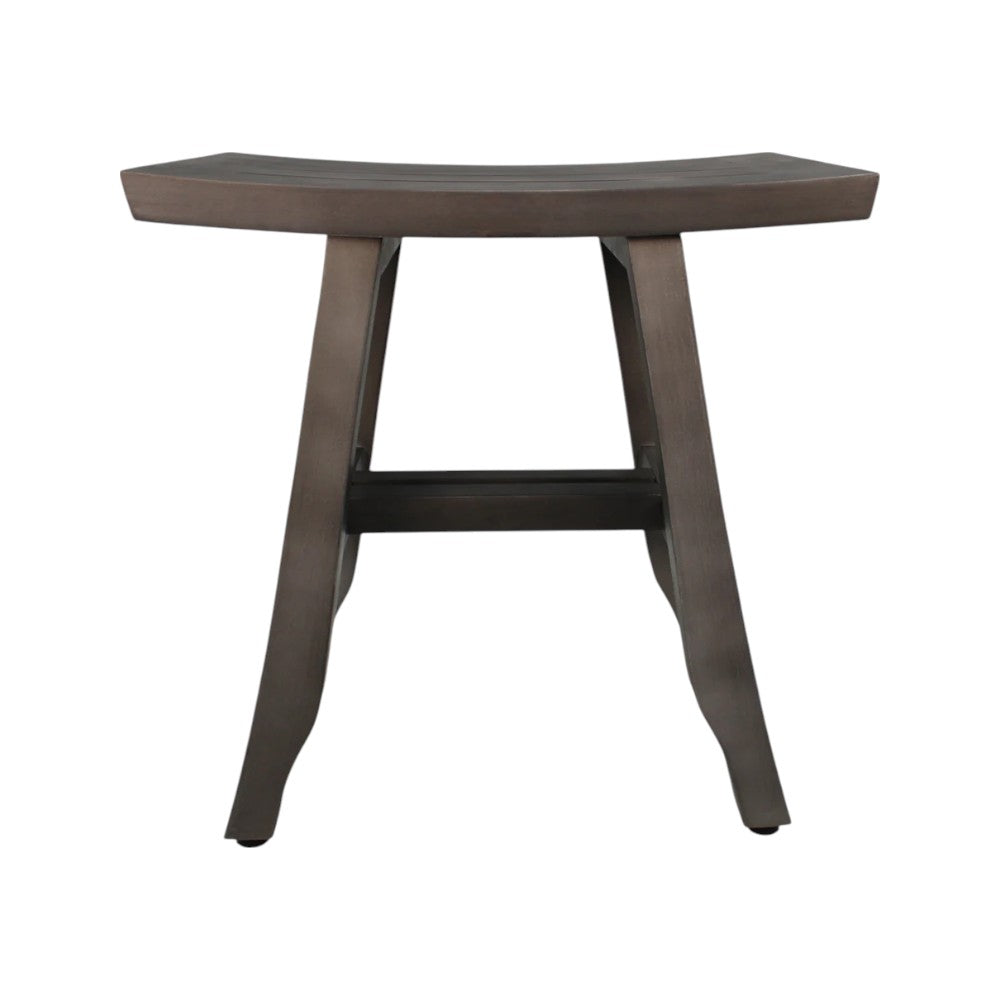 18" Antiqued Gray Teak Rectangular Shower Bench-Shower Benches-DECOROLALA