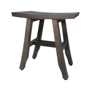 18" Antiqued Gray Teak Rectangular Shower Bench-Shower Benches-DECOROLALA