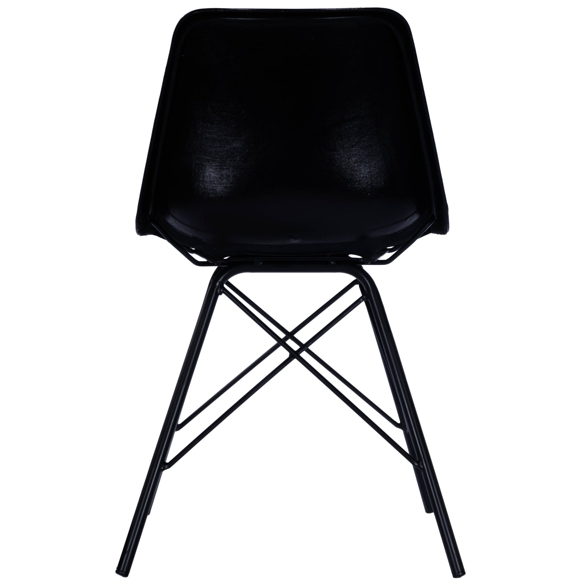 18" Black Faux Leather Side Chair-Accent Chairs-DECOROLALA
