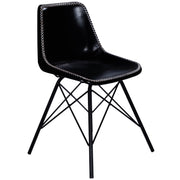 18" Black Faux Leather Side Chair-Accent Chairs-DECOROLALA