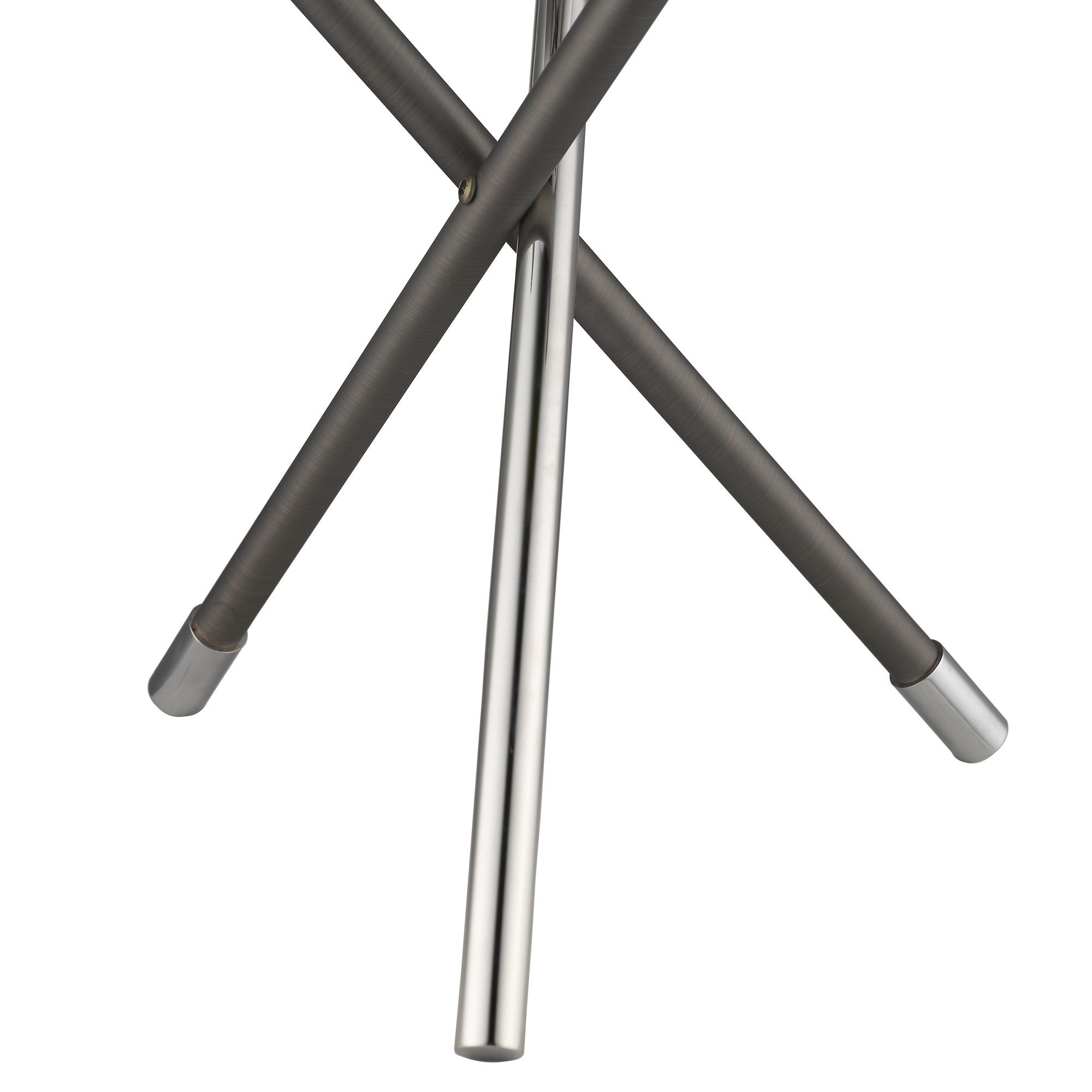 18" Black Metal Tripod Table Lamp With Nickel Globe Shade-Table Lamps-DECOROLALA