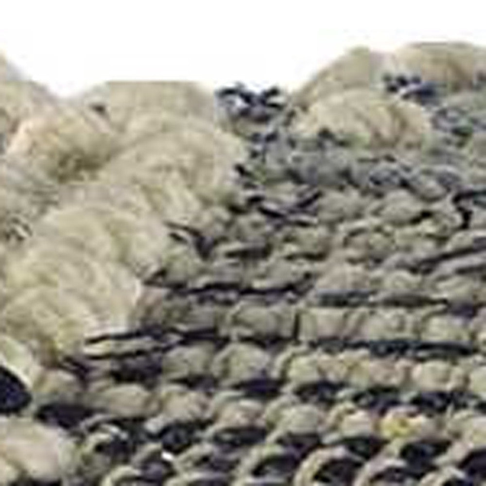 18" Blue Geometric Pouf Ottoman-Ottomans-DECOROLALA