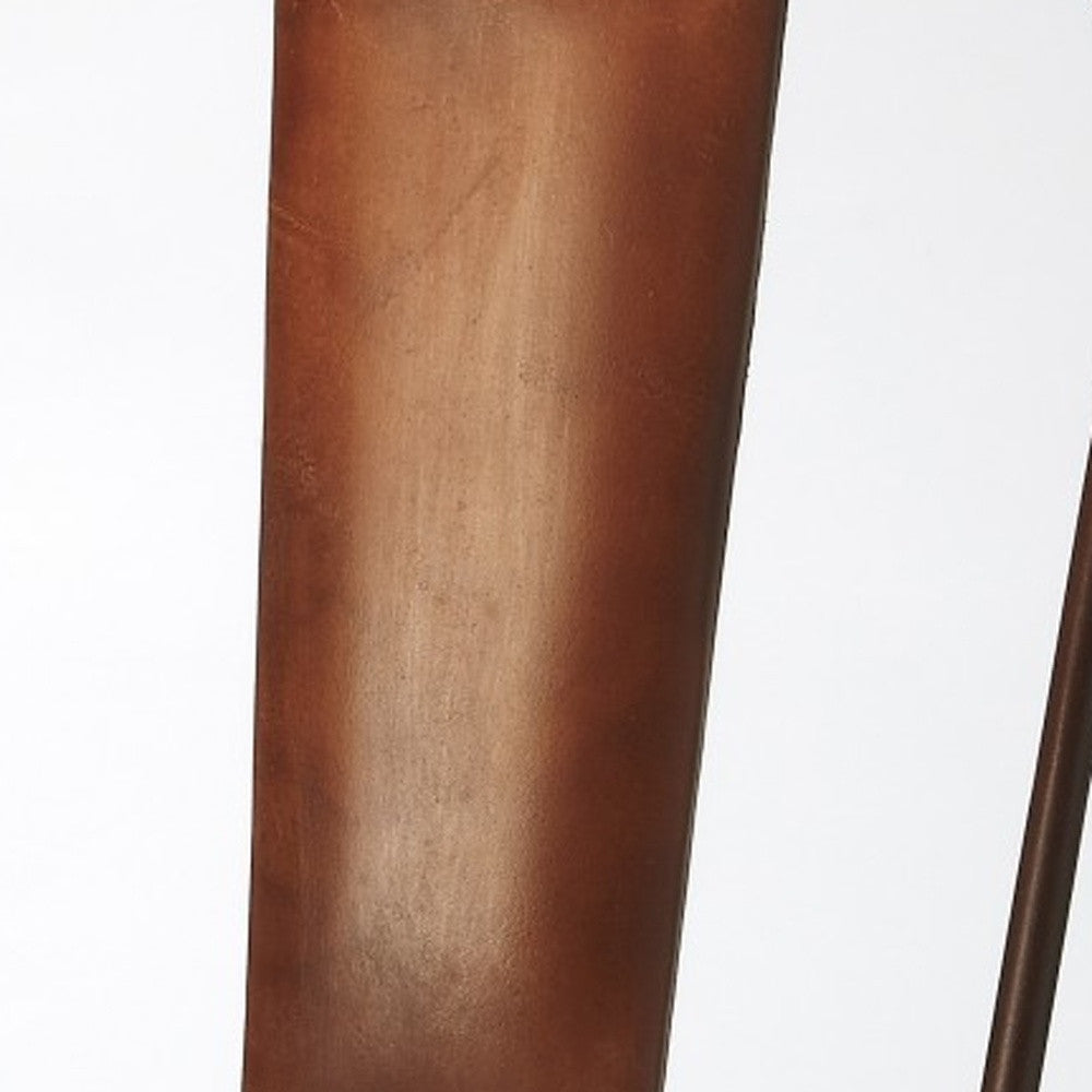 18" Brown Faux Leather Side Chair-Accent Chairs-DECOROLALA