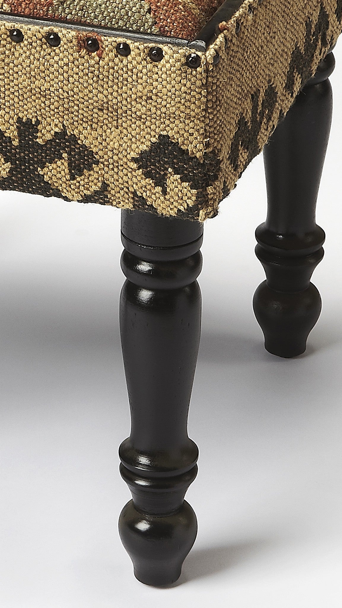 18" Brown Linen Ottoman-Ottomans-DECOROLALA