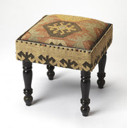 18" Brown Linen Ottoman-Ottomans-DECOROLALA