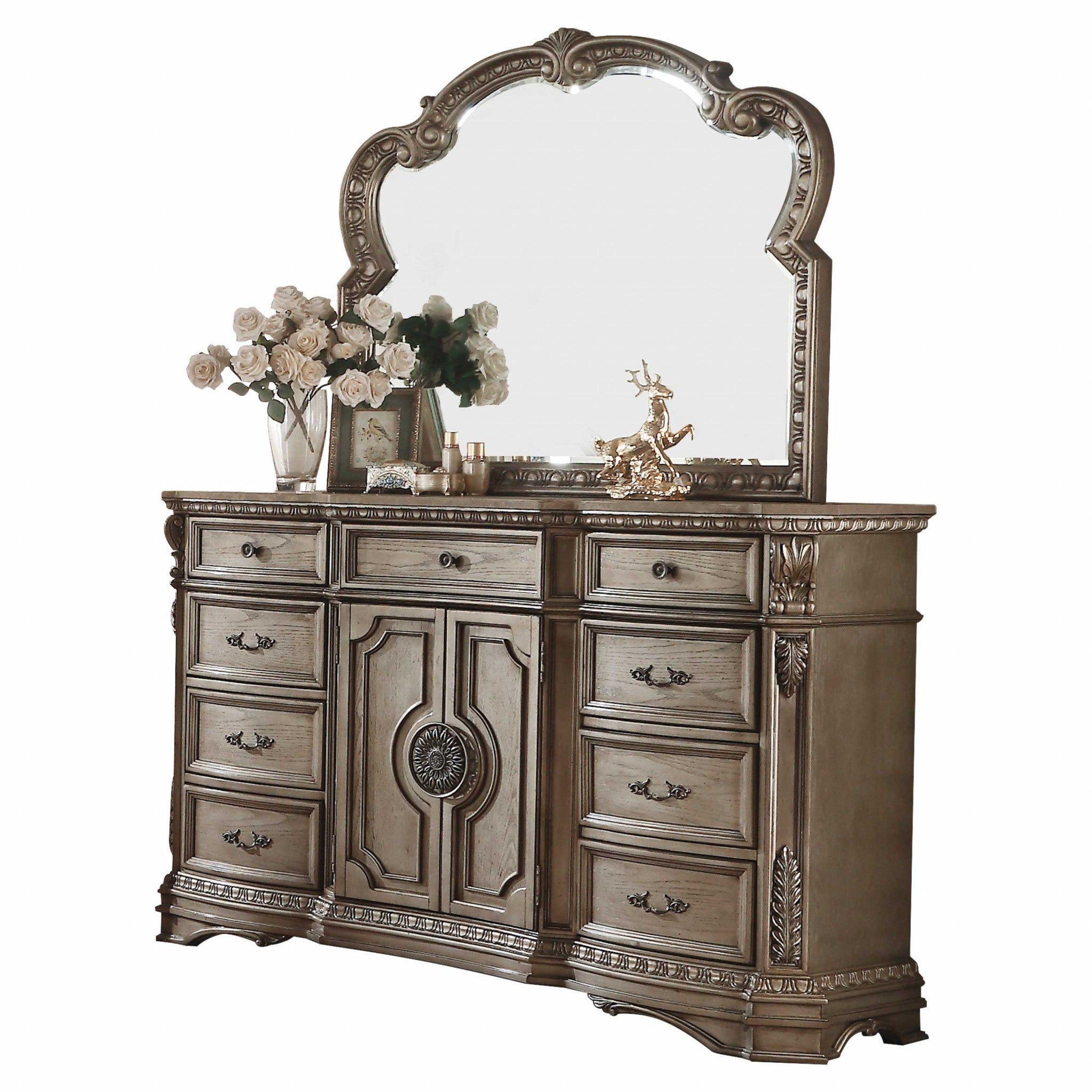 18" Brown Solid Wood Combo Dresser-Dressers-DECOROLALA