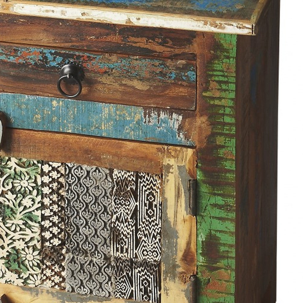 18" Brown Standard Accent Chest With One Drawer-Cabinets-DECOROLALA